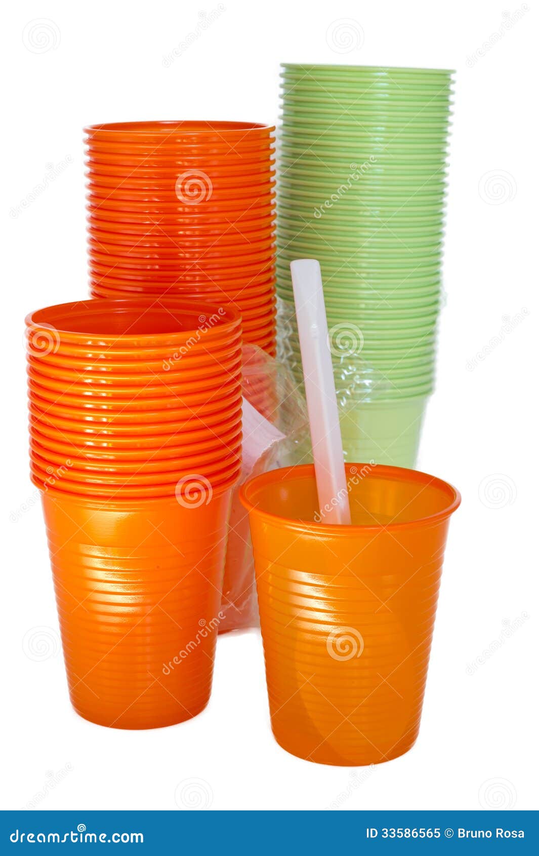 Bright Plastic Glasses Isolated on White Stock Image Image of