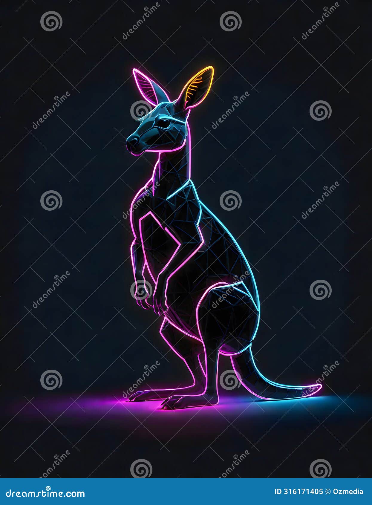bright and playful portrayal of a kangaroo, generative a?