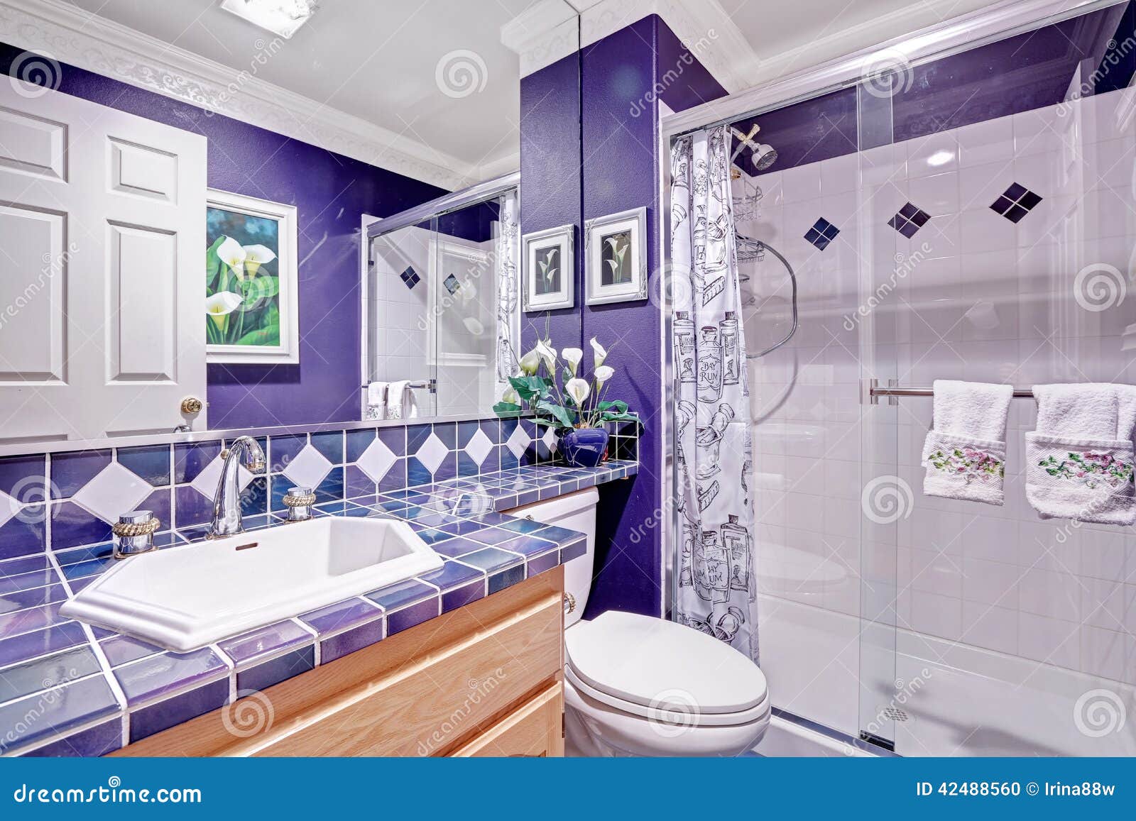 bright purple bathroom interior stock photo - image: 42488560 bright purple bathroom interior stock photo - image: 42488560