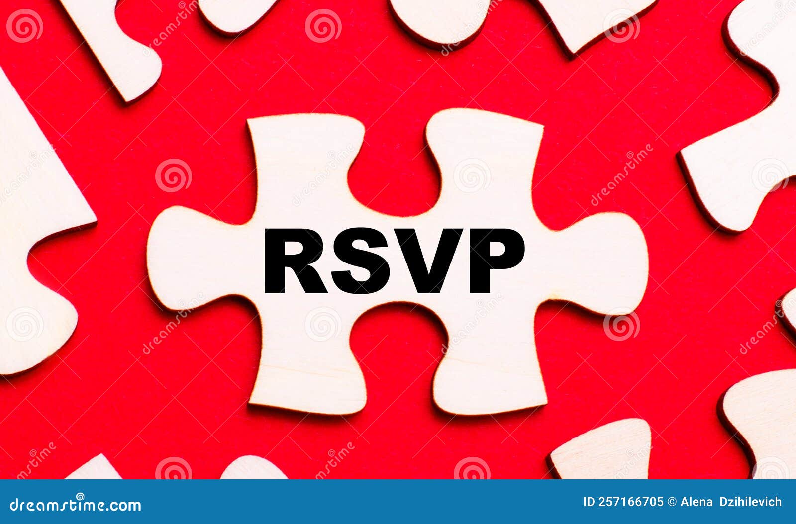 On a Bright Red Background, White Puzzles. in One of the Pieces of the