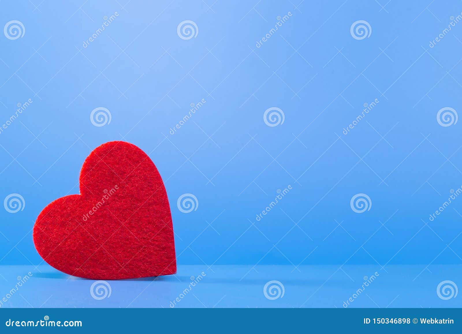 Bright Red Heart on a Blue Background in the Left Corner Stock Photo Image of love