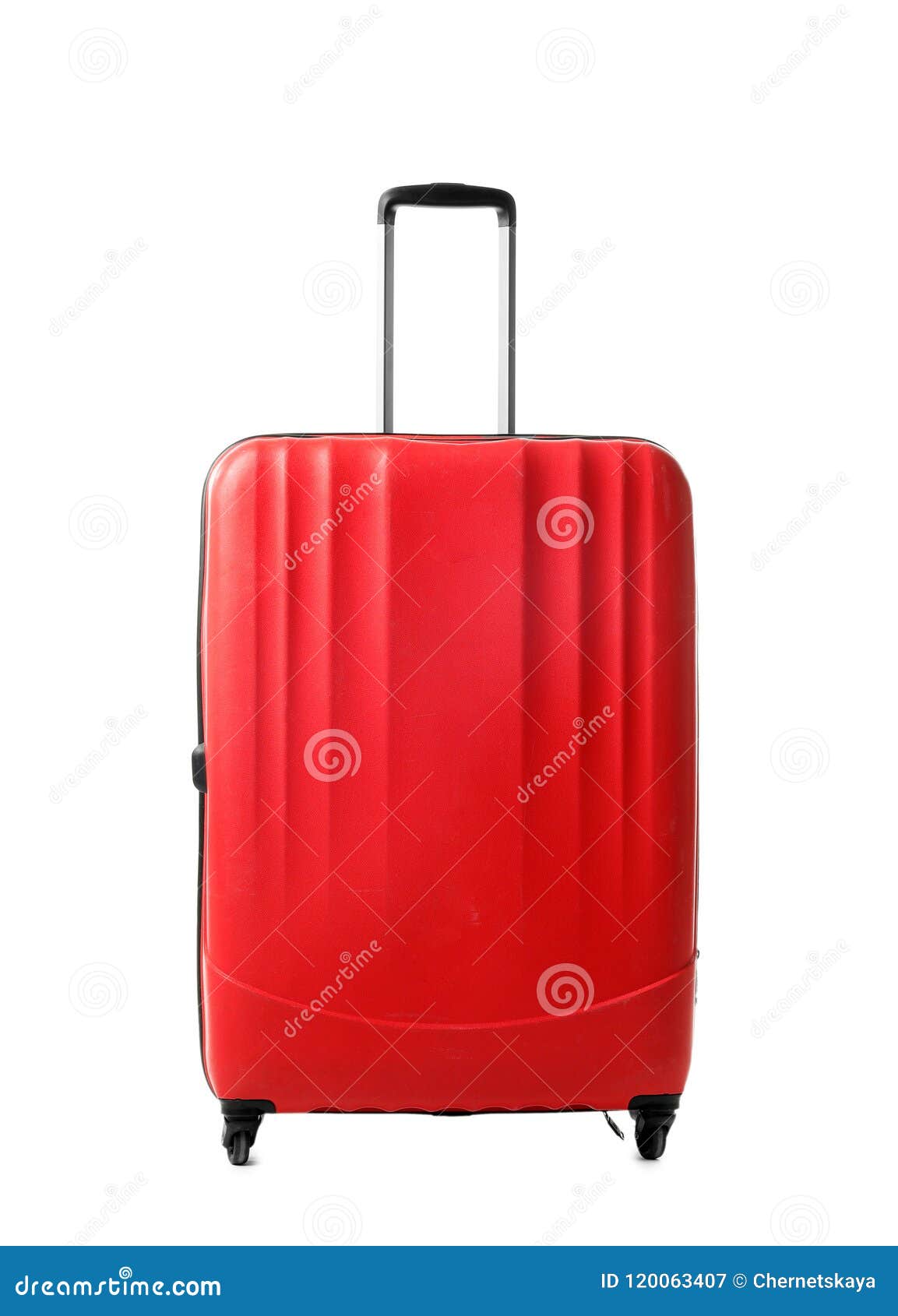 Bright Red Suitcase on White Background Stock Image Image of baggage