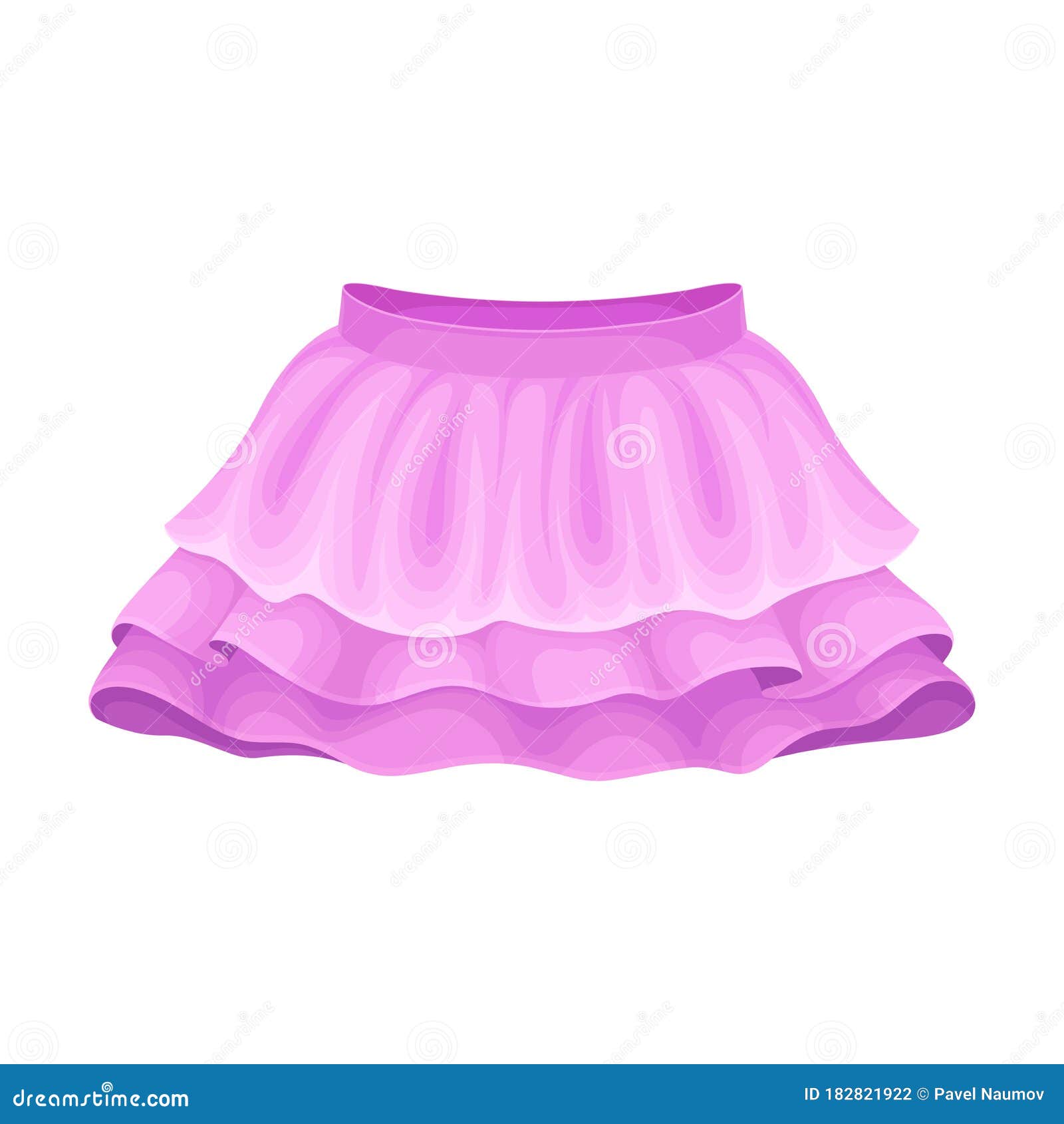 Bright Seasonal Purple Flared Skirt for Girls with Pleats Vector ...