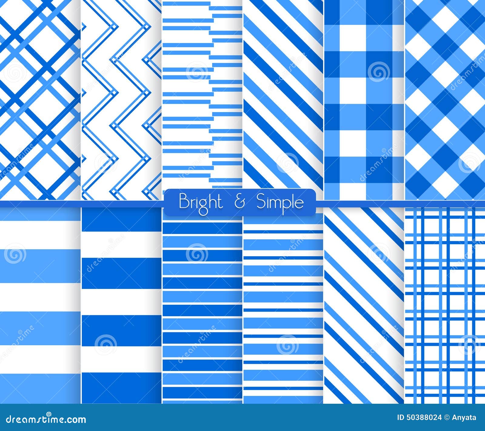 bright and simple blue stripes pattern set stock vector simple blue pattern