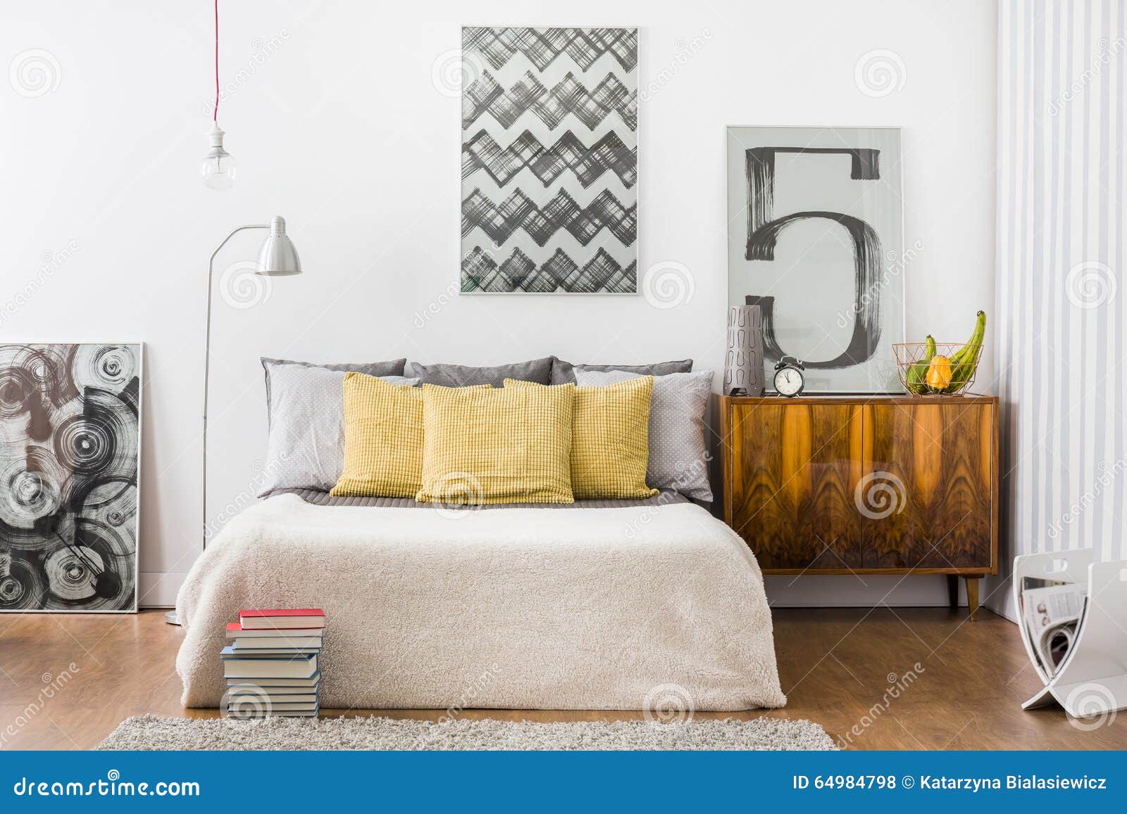Bright Snug Bedroom Interior Stock Photo Image of room, contemporary