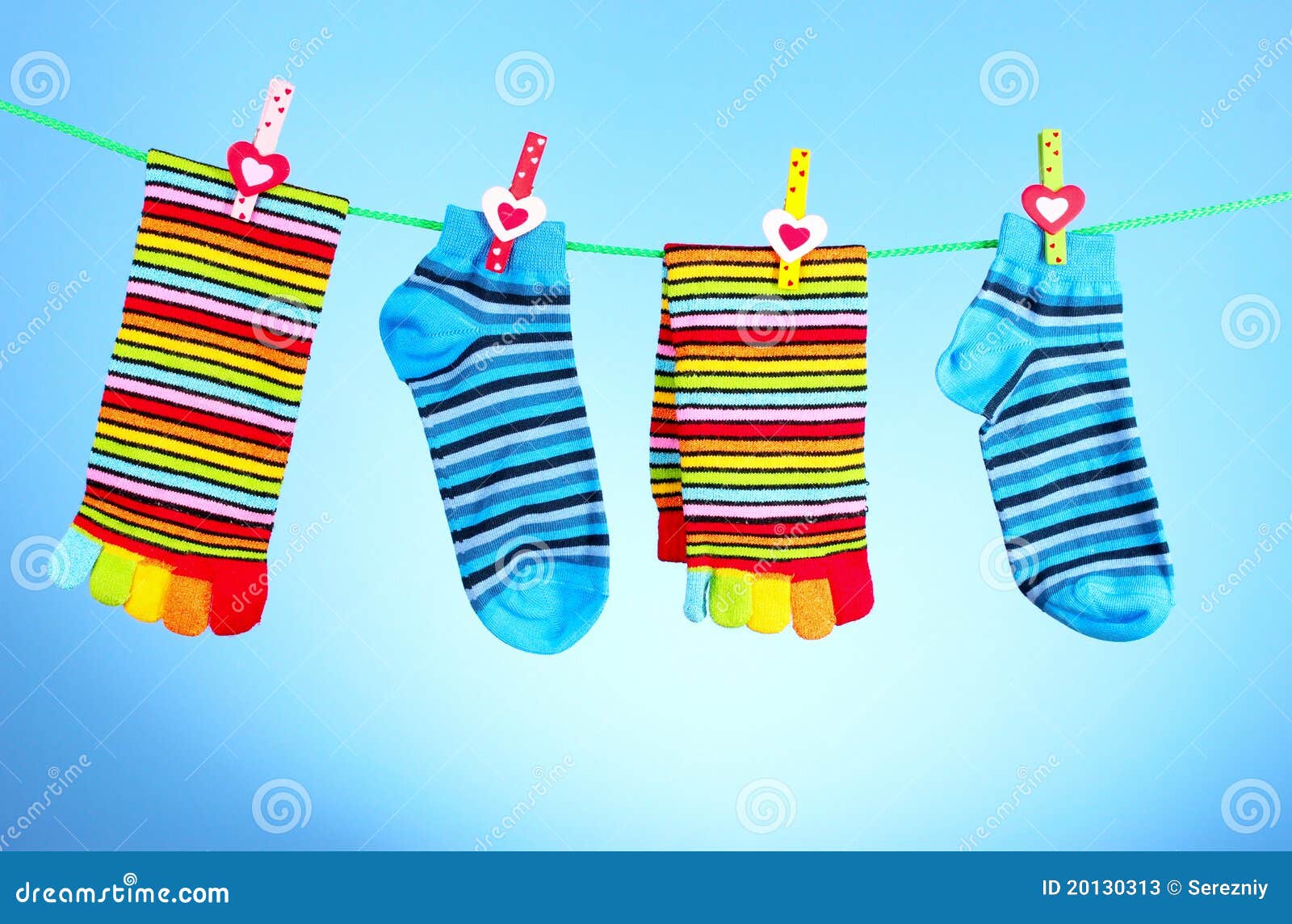 Bright socks on a blue stock image. Image of abstract 20130313