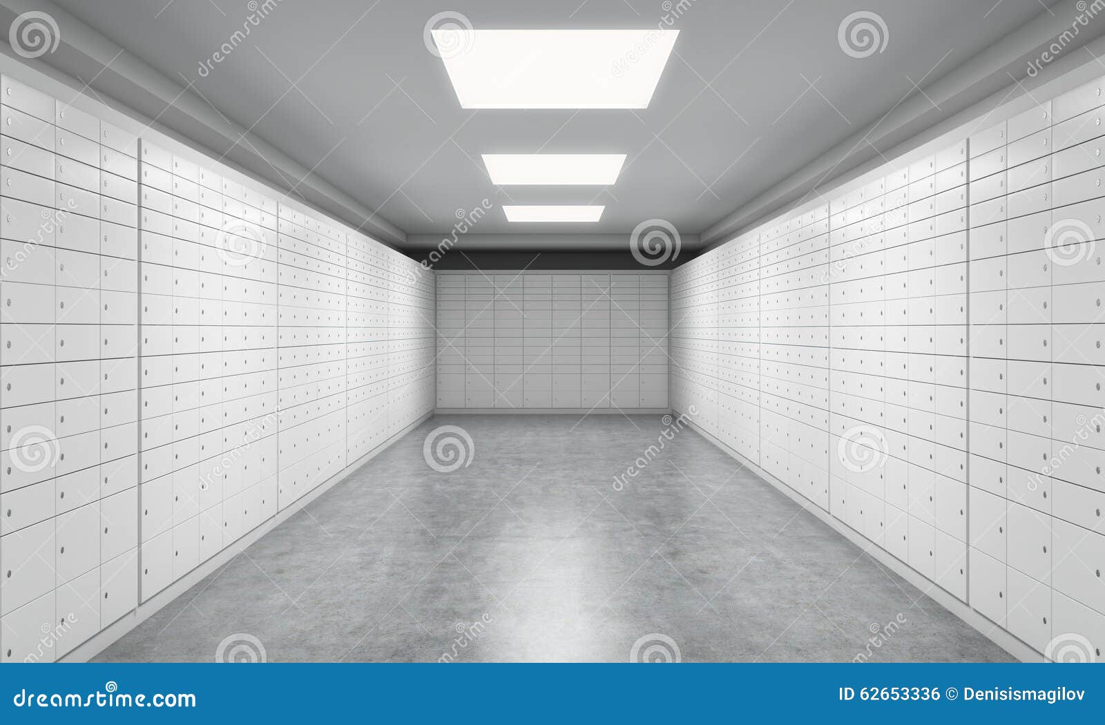 A Bright Space With Safe Deposit Boxes. A Concept Of ...
