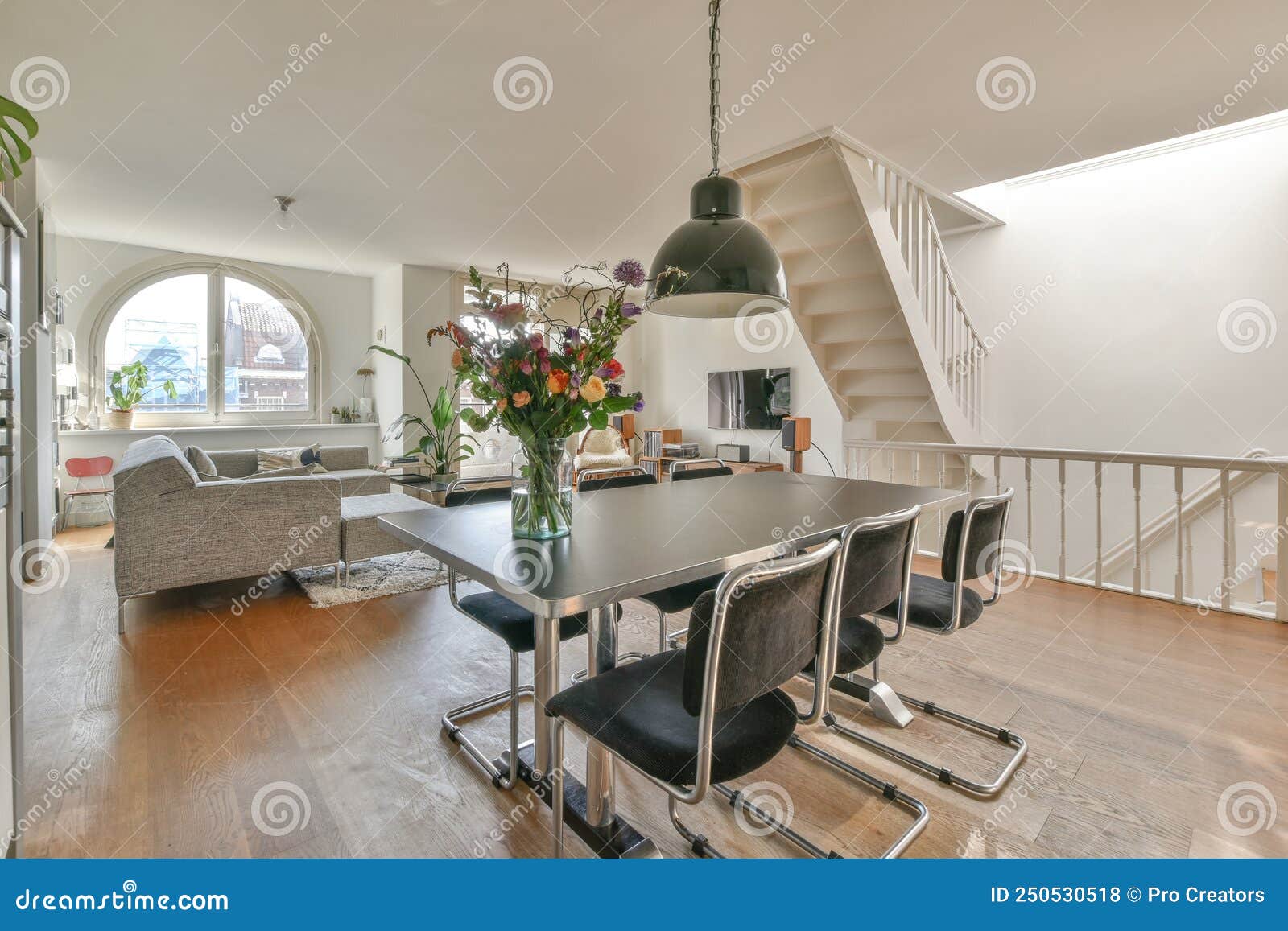 Bright Spacious Dining Room Stock Photo Image of light, minimalism