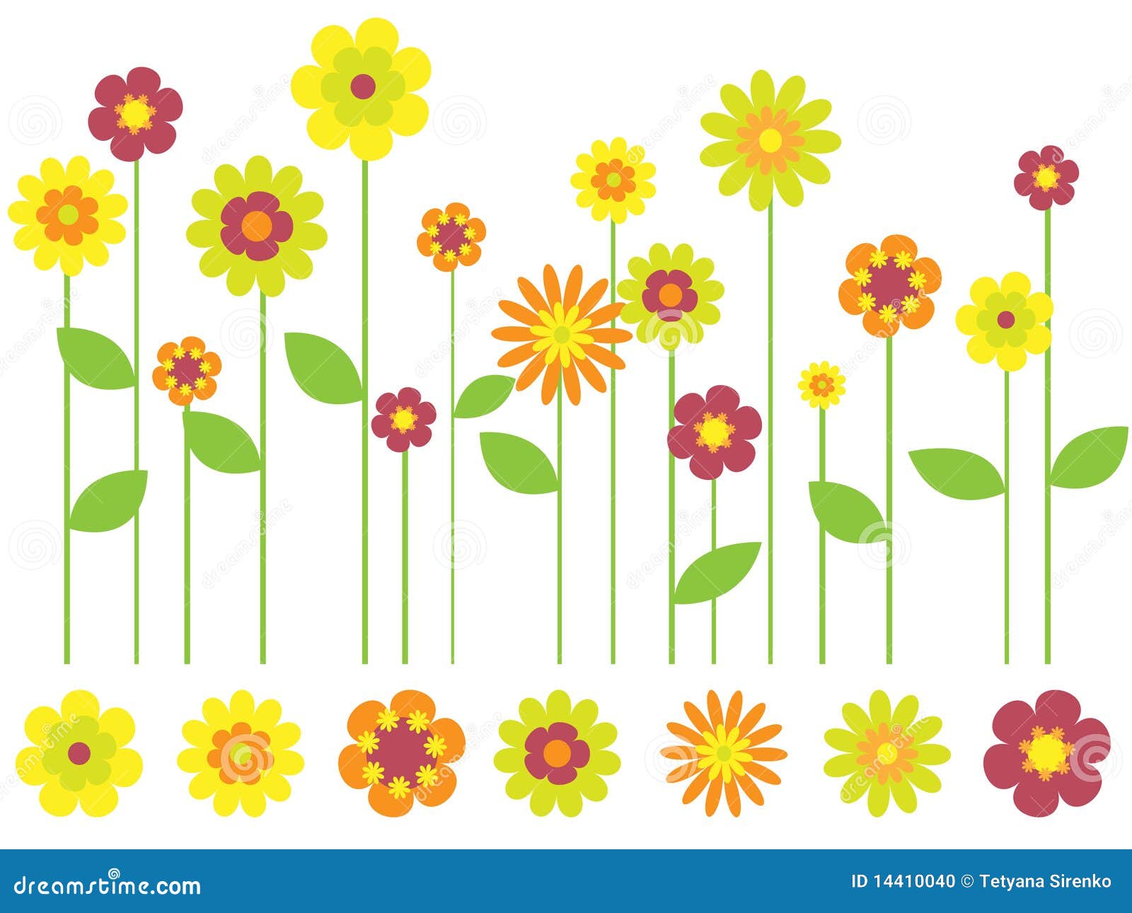 Bright Spring Flower Garden Stock Vector - Illustration of decoration ...