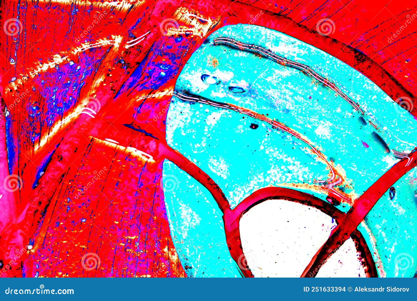 Bright Streaks of Synthetic Paint Using Primary Colors, Changed Colors