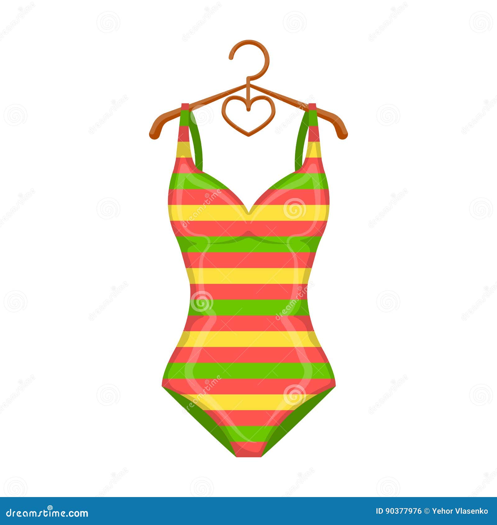 Bright Striped Swimsuit in the Colors of the Rainbow. Beach Female Form ...