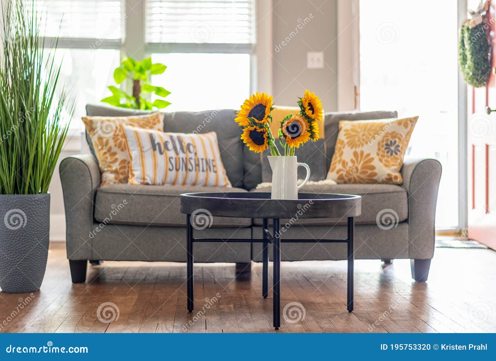 sunflower themed living room