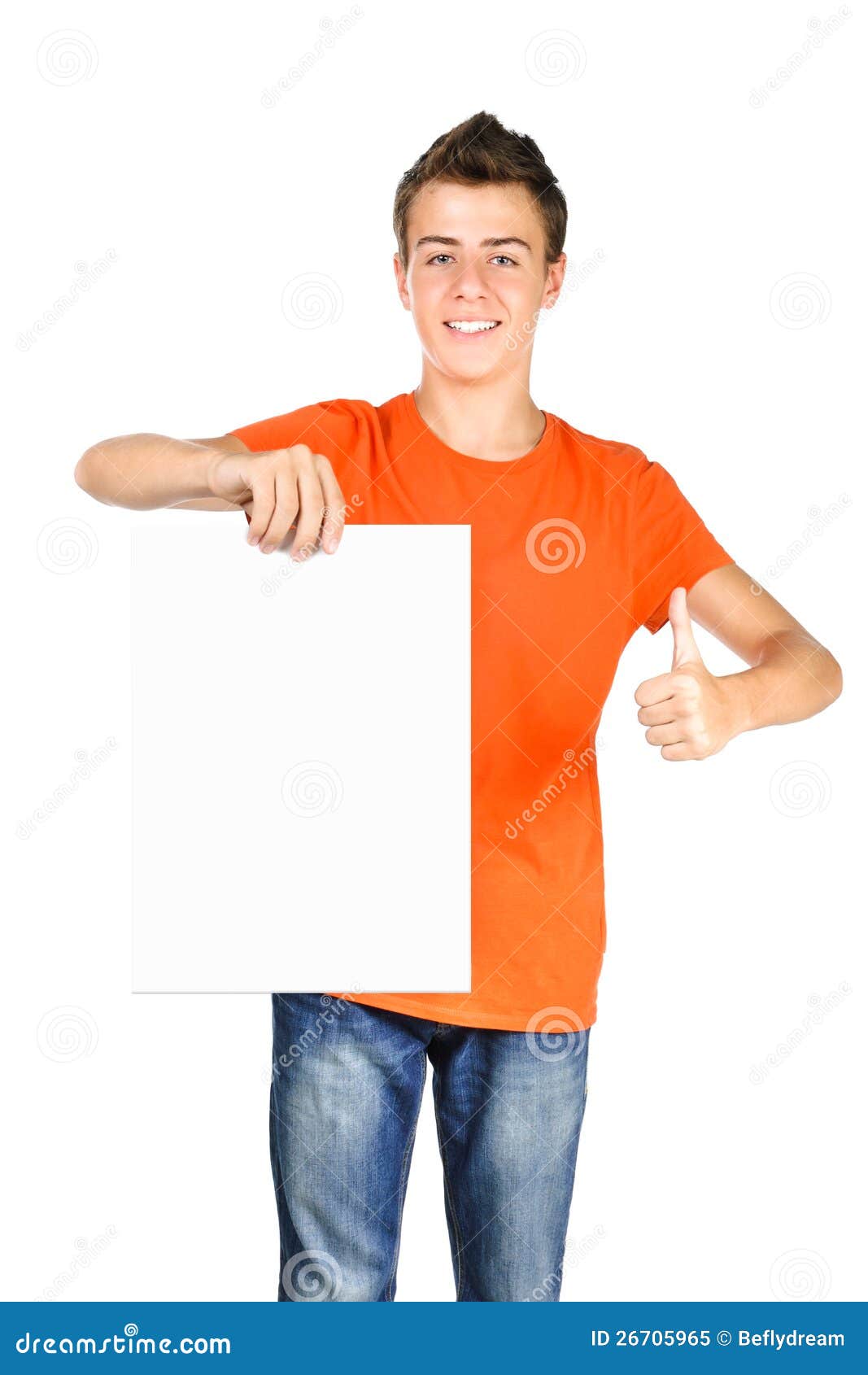 Bright Teenager Boy Showing Thumbs Up Sign Stock Image - Image of ...