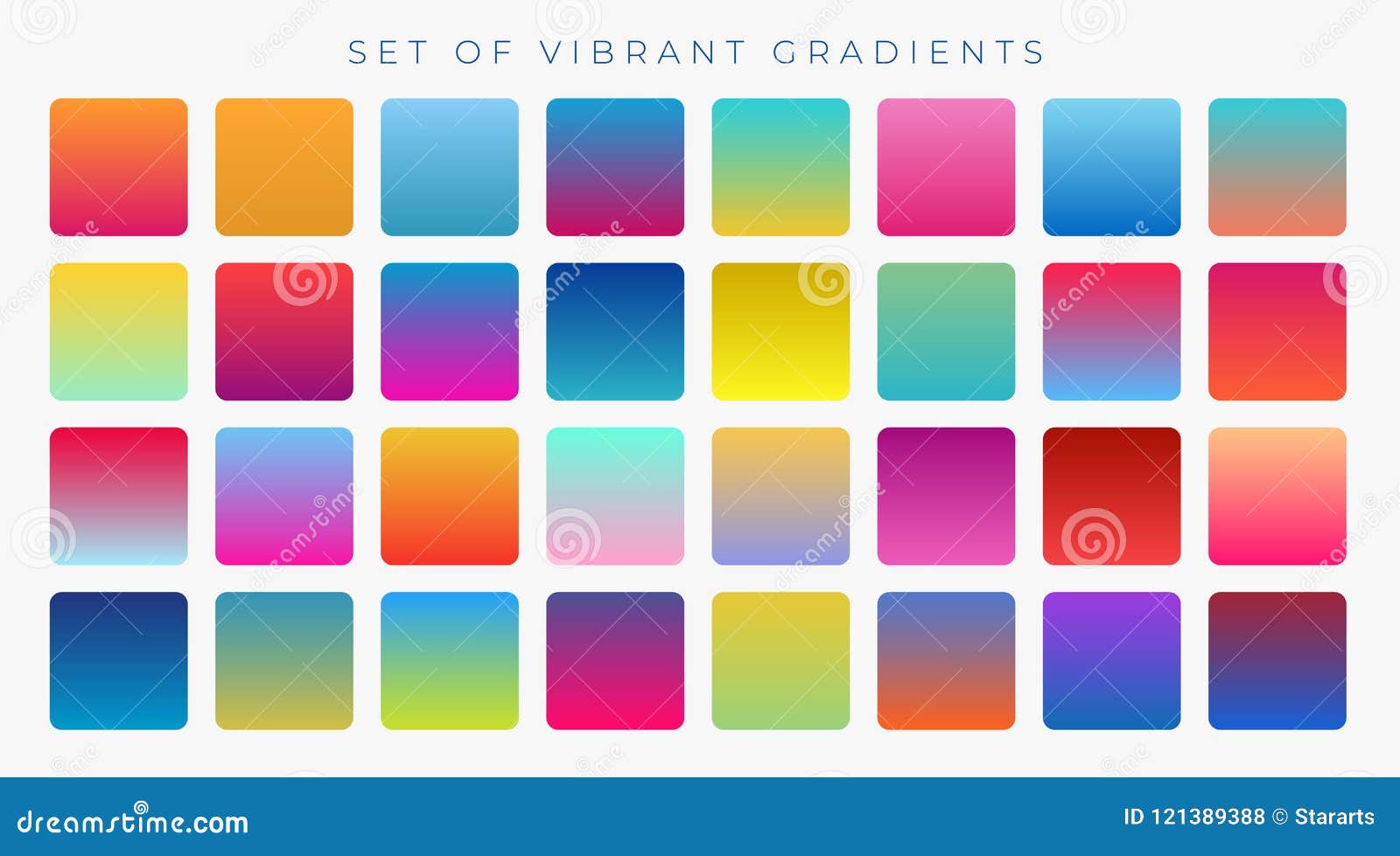 bright vibrant set of gradients background
