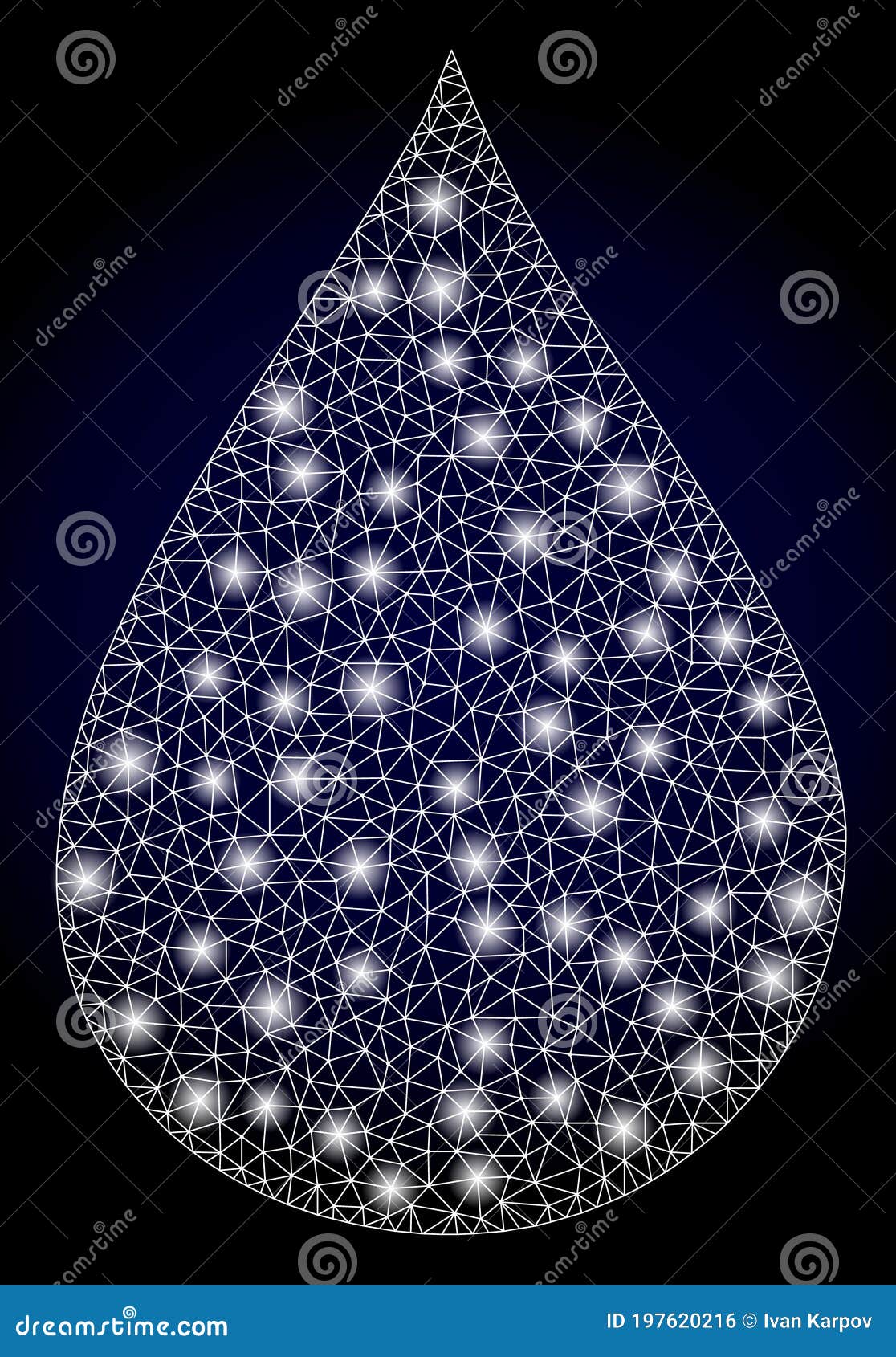 bright web net oil drop with lightspots