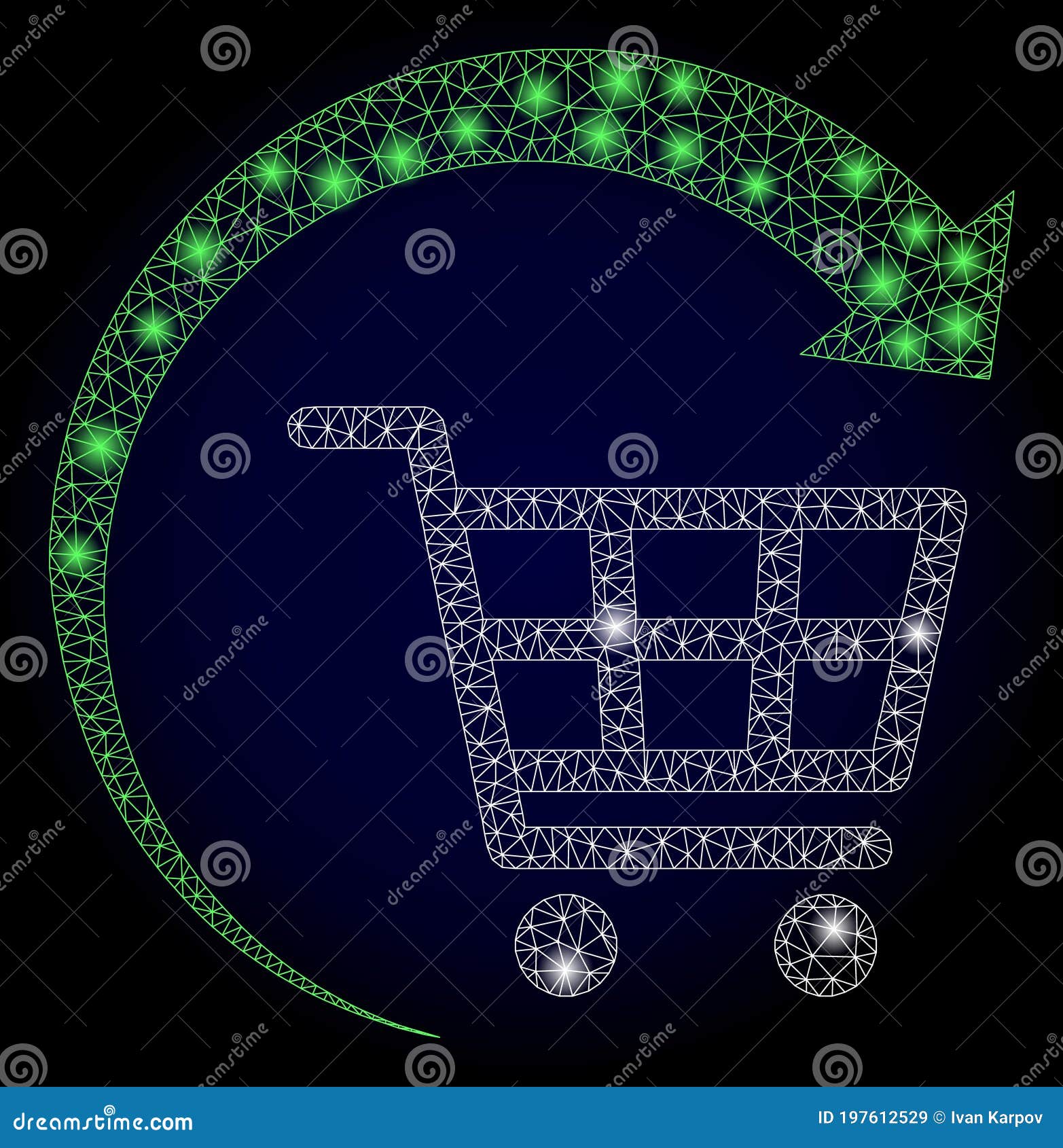 bright web net repeat shopping cart with lightspots