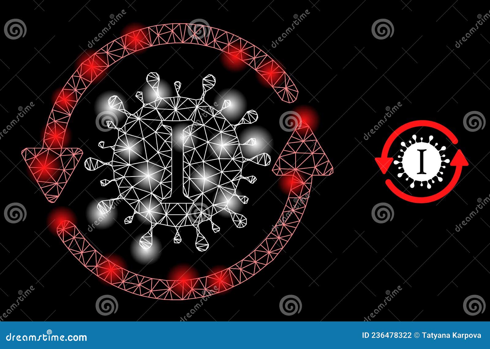bright web net yota coronavirus update icon with glare spots