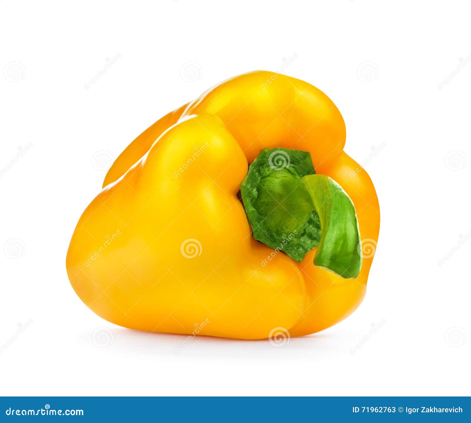 Bright Yellow Bell Pepper from the Side Stock Image Image of