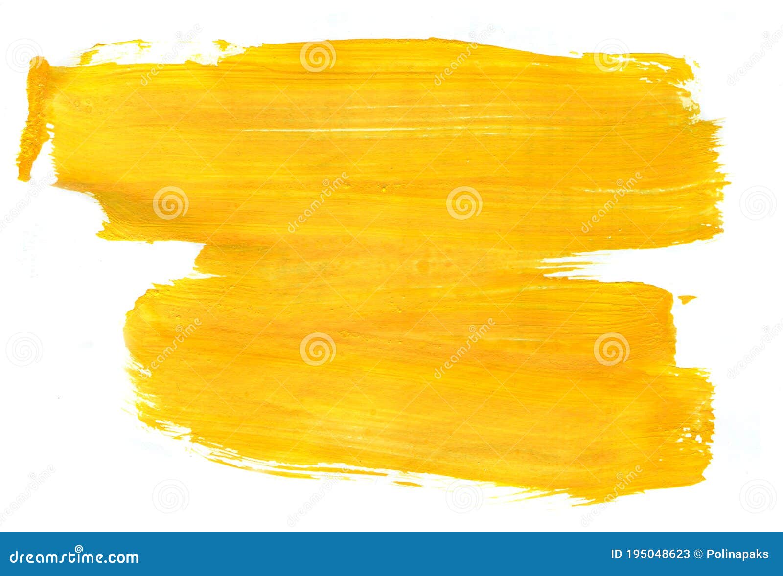 Bright Yellow Bristle Brush Strokes Texture on White Paper. Abstract ...