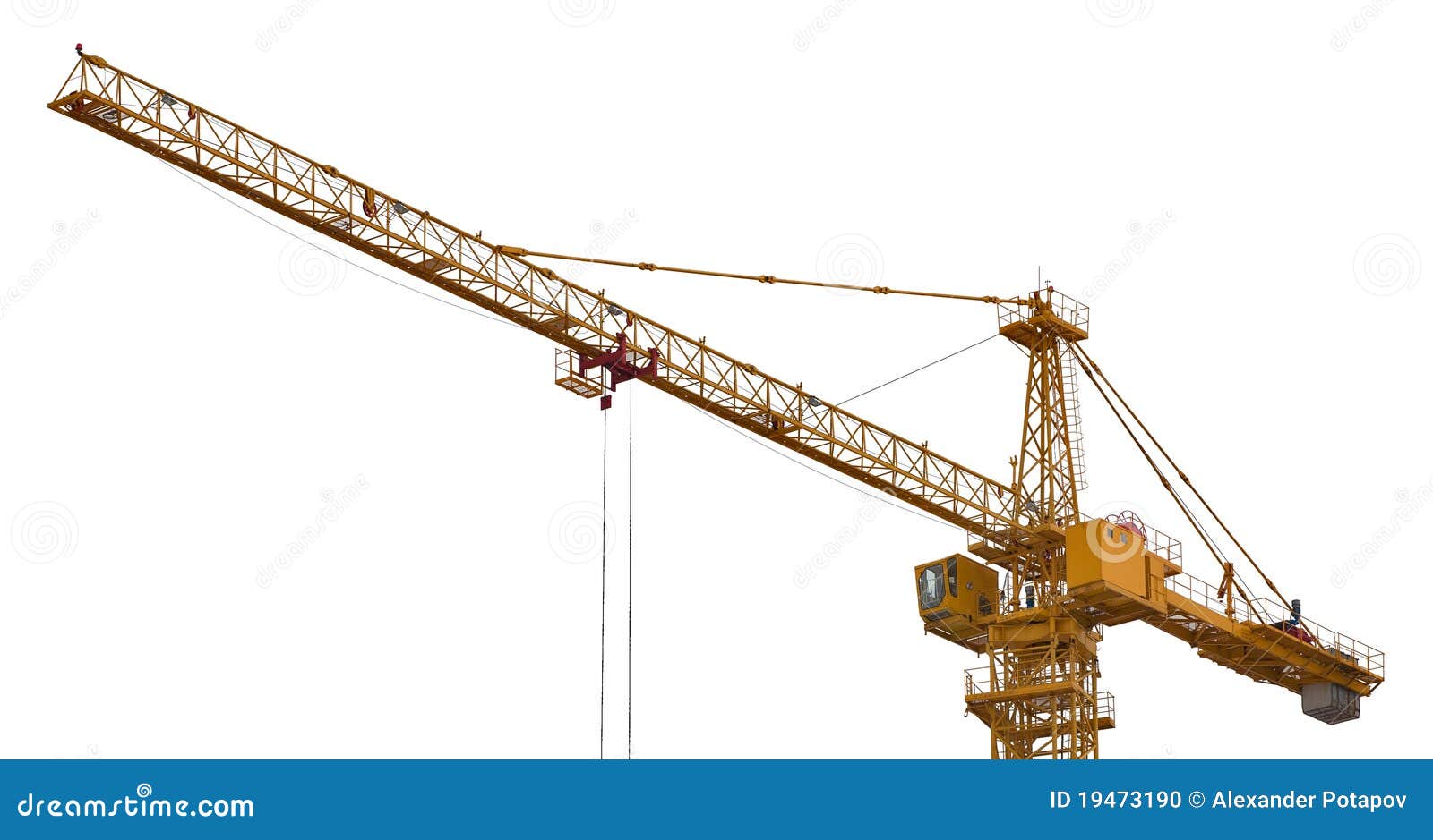 bright yellow  hoisting crane