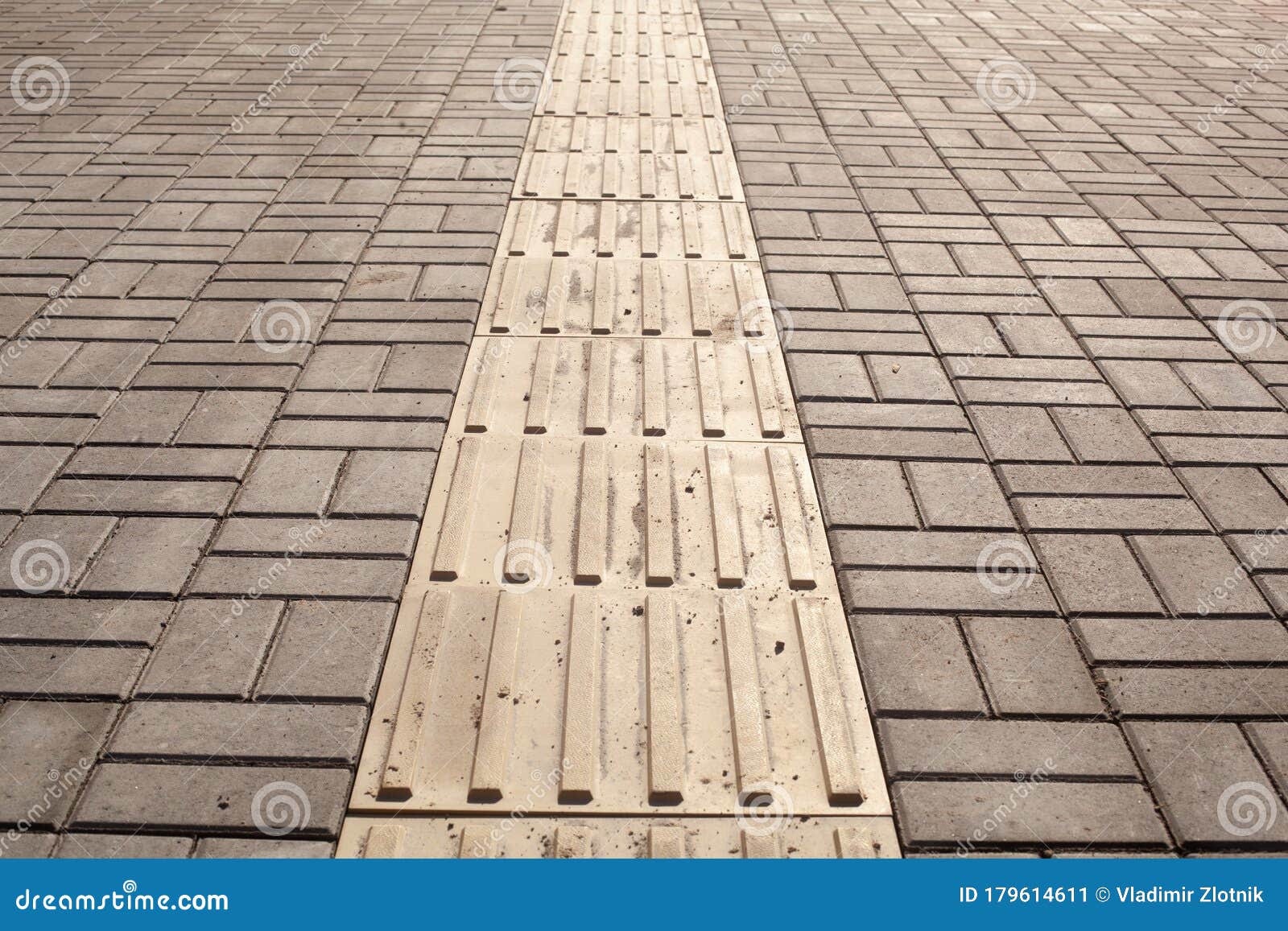 Bright Yellow Tactile Paving for the Visually Impaired Stock Image ...