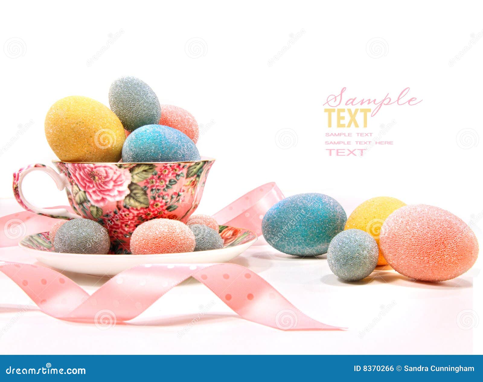 Brightly Colored Eggs in Tea Cup Stock Photo Image of celebration