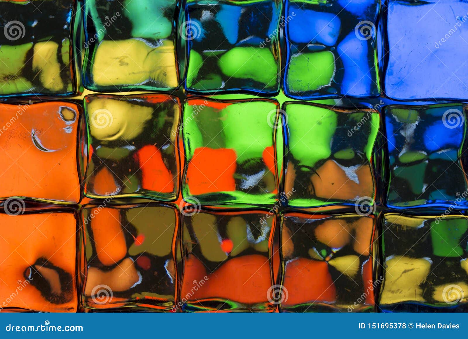 Brightly Colored Glass Block Wall Stock Illustration Illustration Of