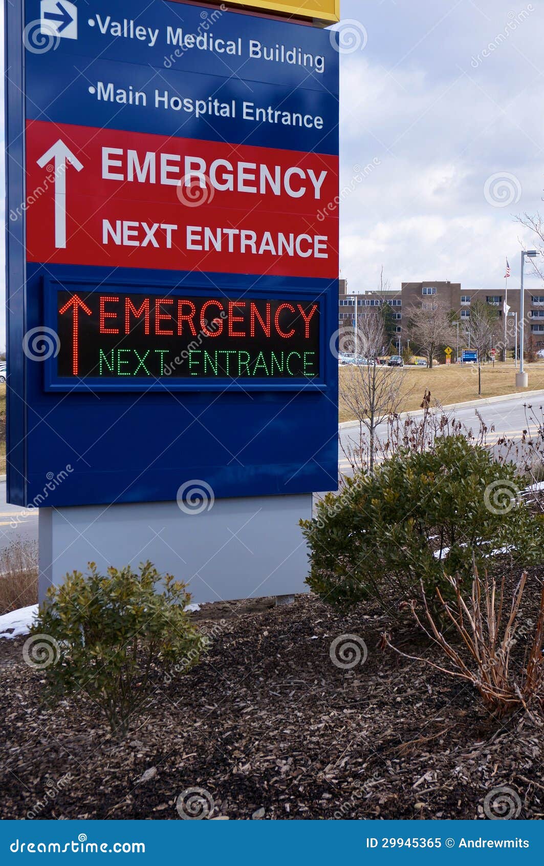 hospital entrance sign