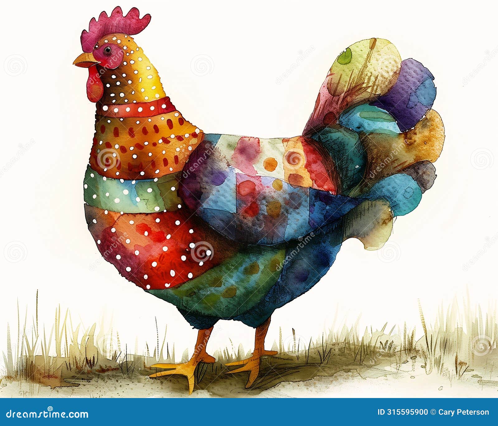 vibrant feathers in a sea of green: the colorful rooster's dance