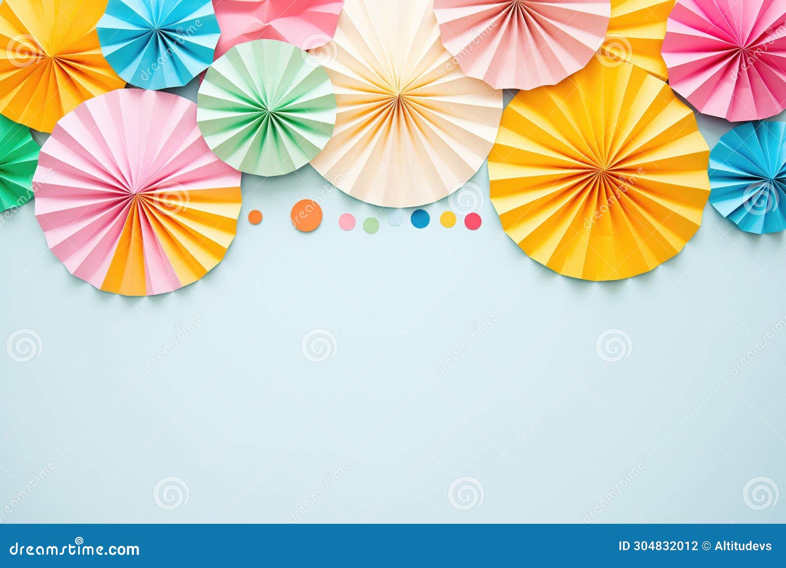 Brightly Folded Paper Fans Arranged in a Circle Stock Illustration Illustration of origami