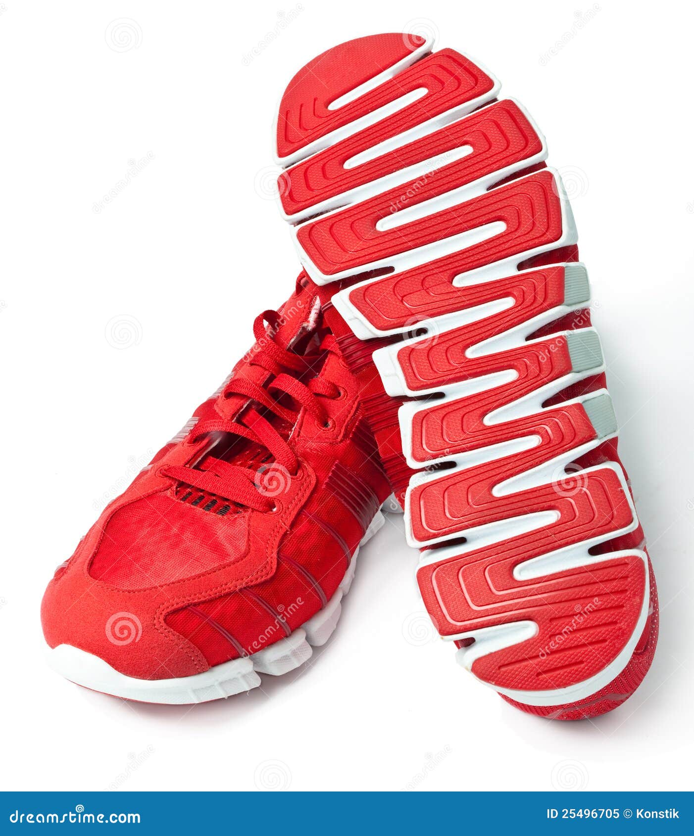 Brightly Red Trainers.Close Up Stock Image - Image of clothing, people ...