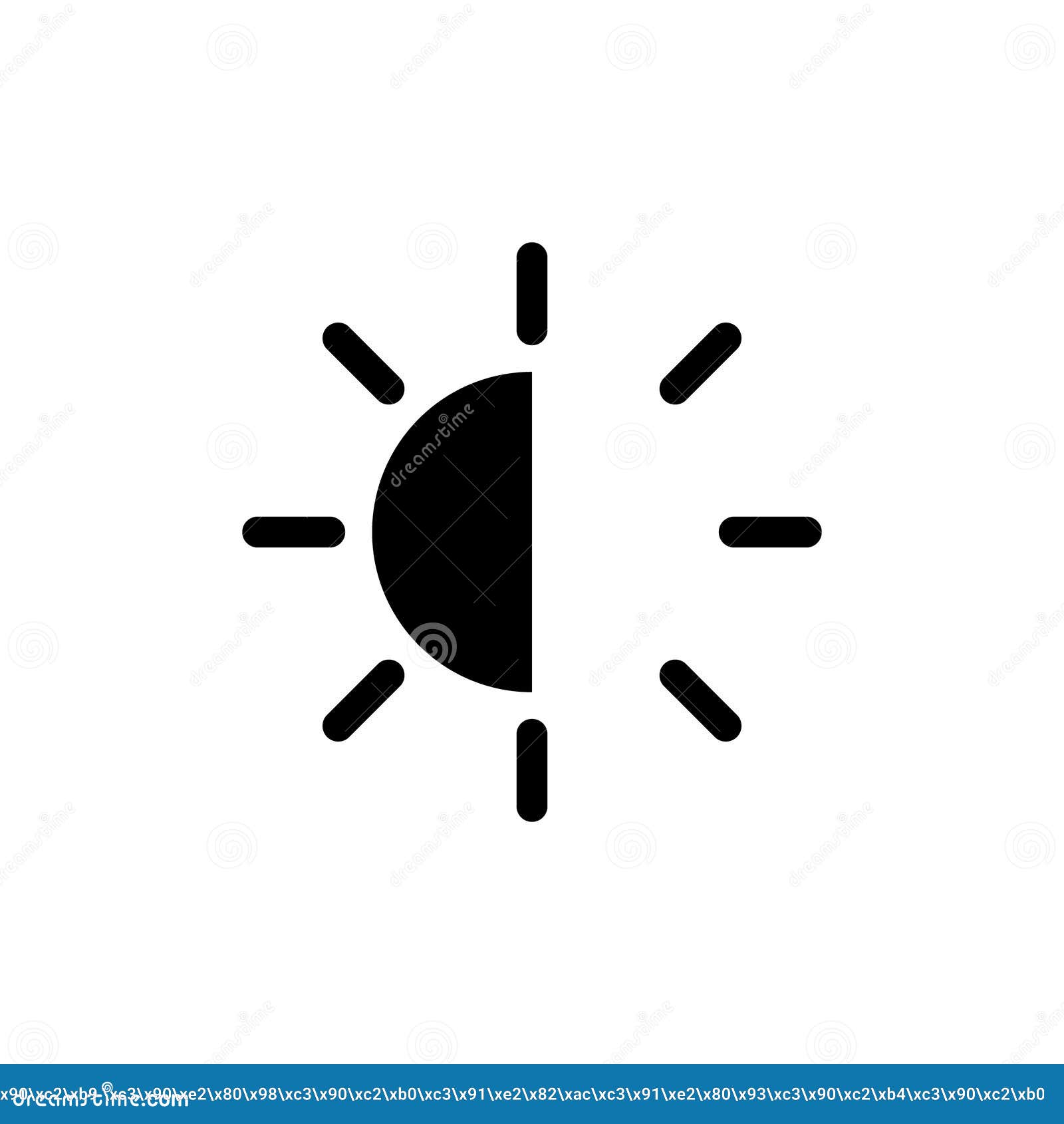 Brightness Contrast Icon Vector. Flat Illustration, Brightness Contrast ...