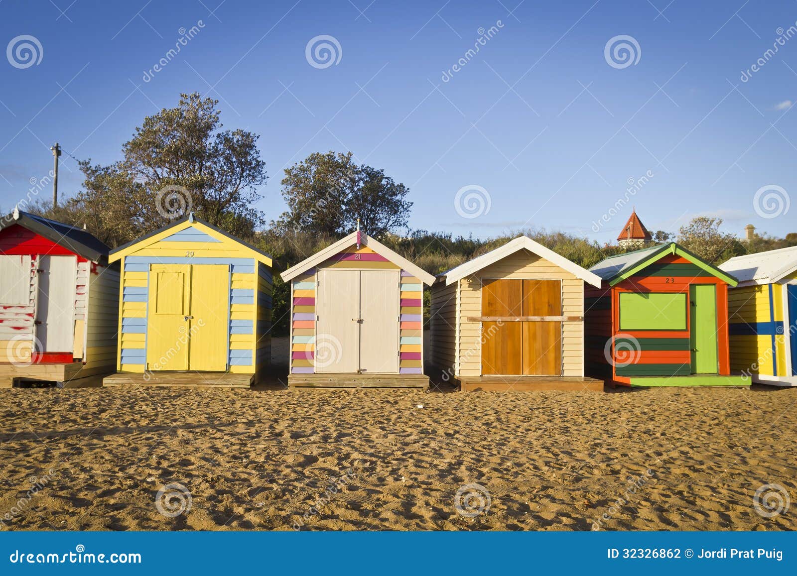 Brighton Bathing Boxes stock photo. Image of color, landmark 32326862