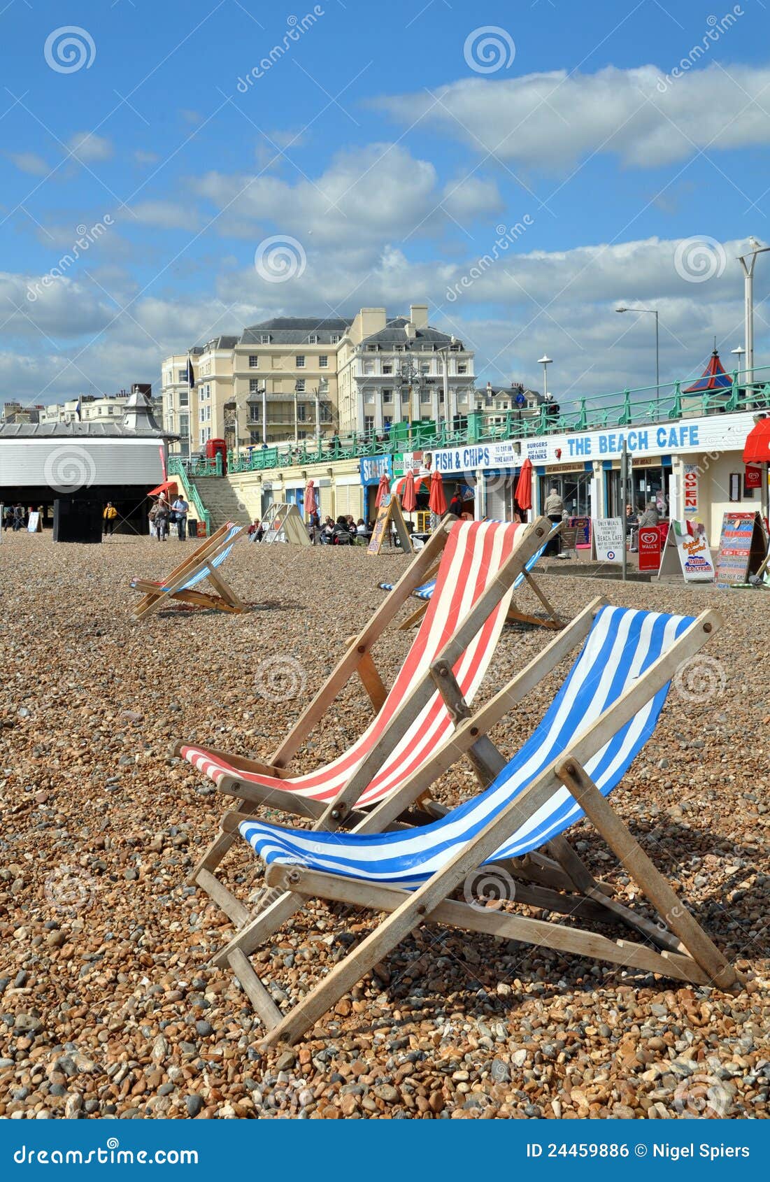 Brighton England Deck Chairs on Brighton Beach. Editorial Photo Image of stones, striped