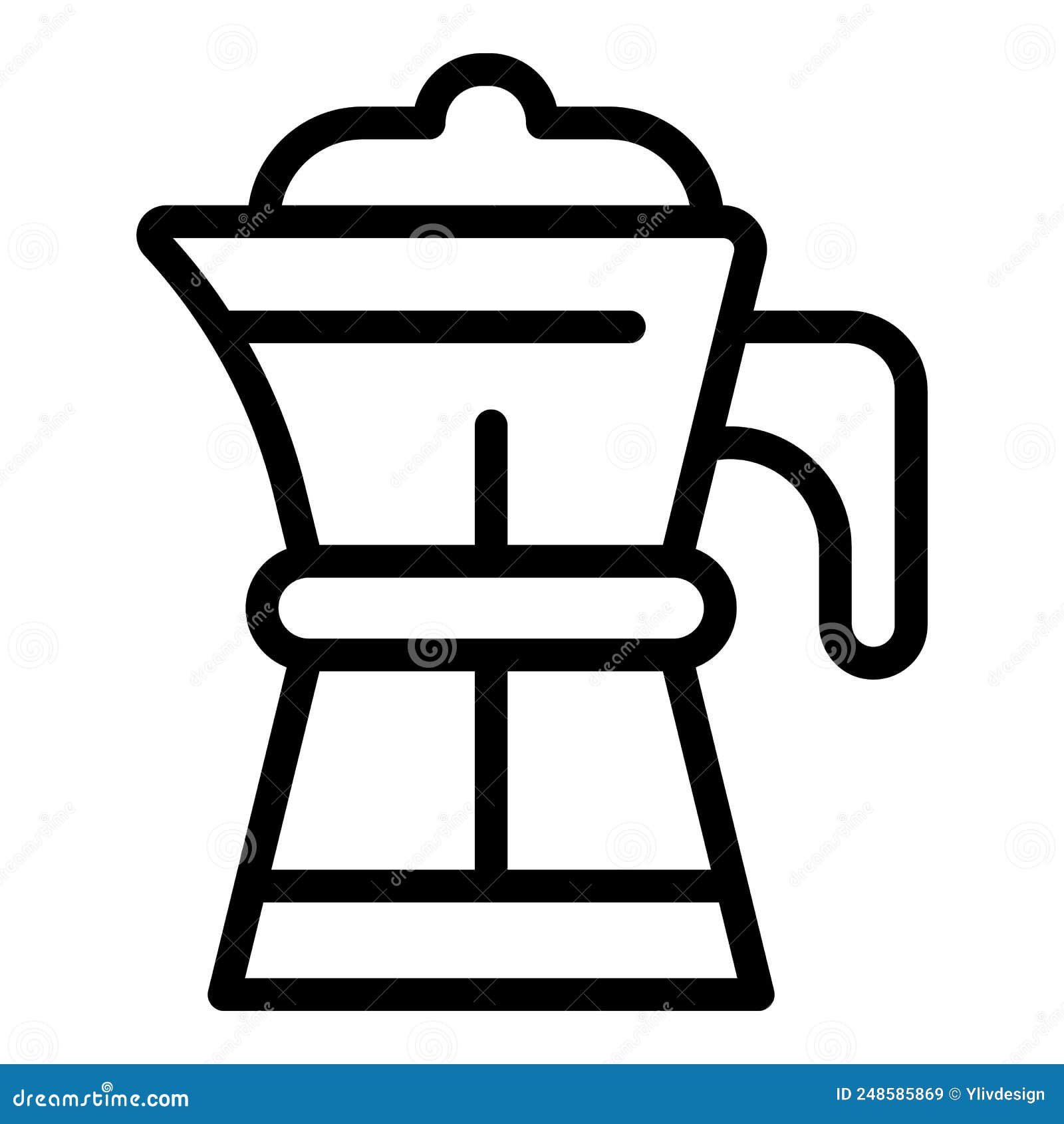 briki coffee pot icon outline . machine cup
