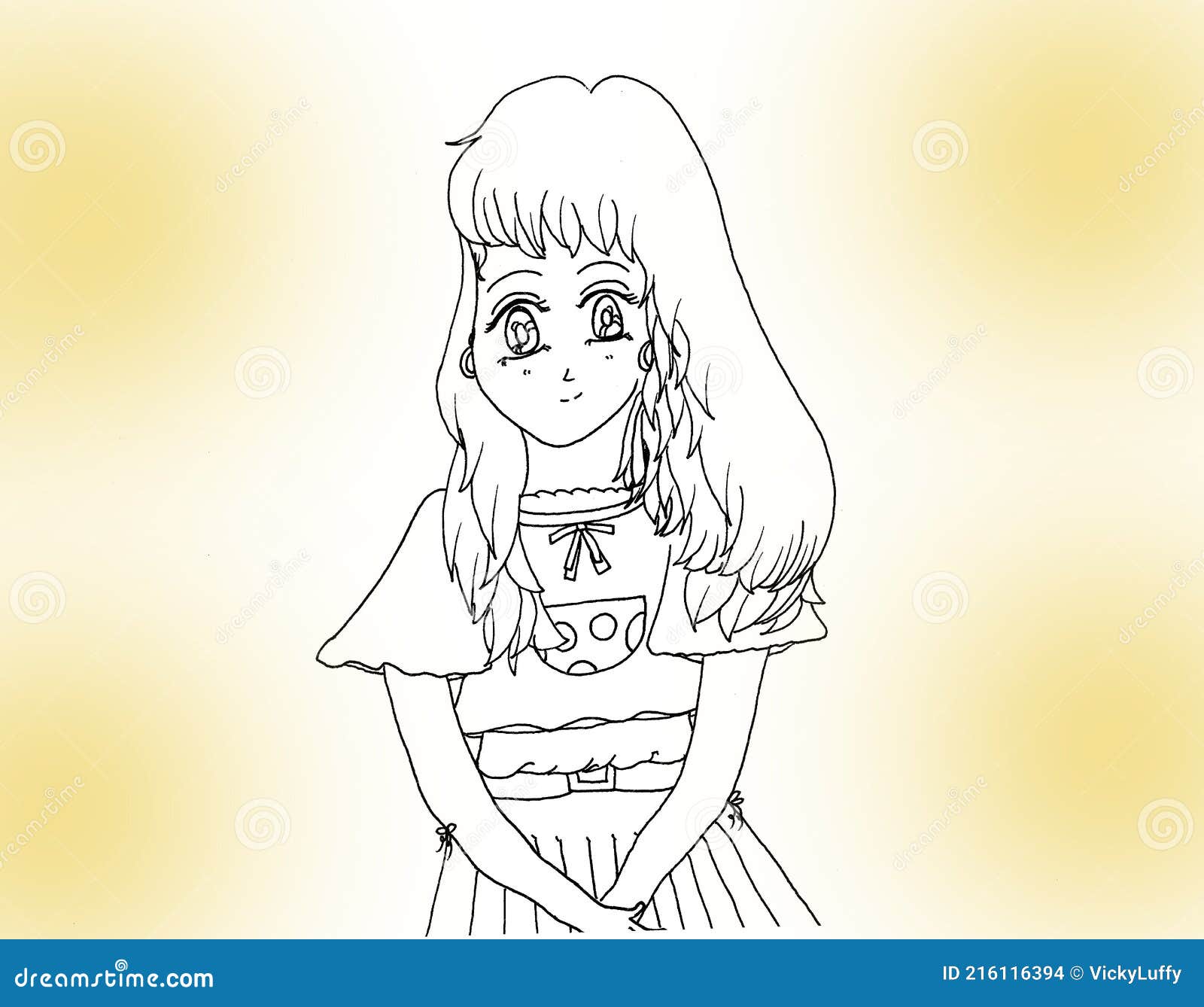 Brillante Joven Shoujo Manga Anime Estilo Para Colorear Página Dibujo  Ilustración 2021 Stock de ilustración - Ilustración de sonrisa, bosquejo:  216116394