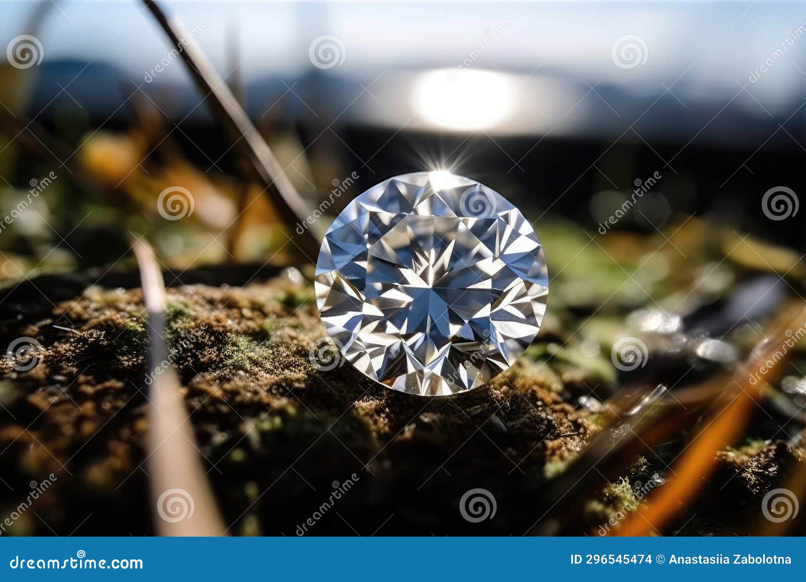 brilliant roundcut diamond, sparklipng in the sunlight. generative ai