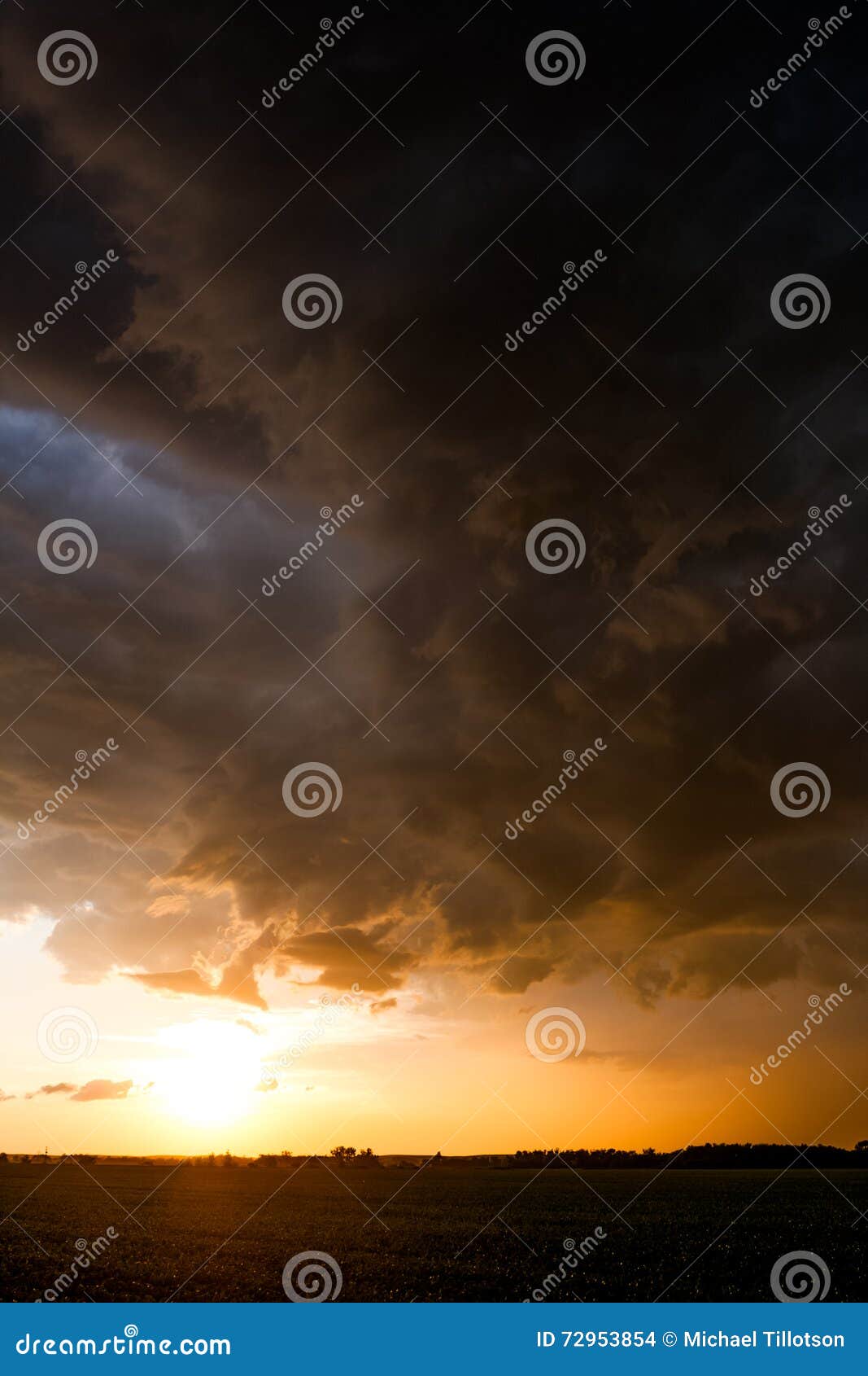 Brilliant Sunset After A Storm Stock Photo Image Of Orange Dark