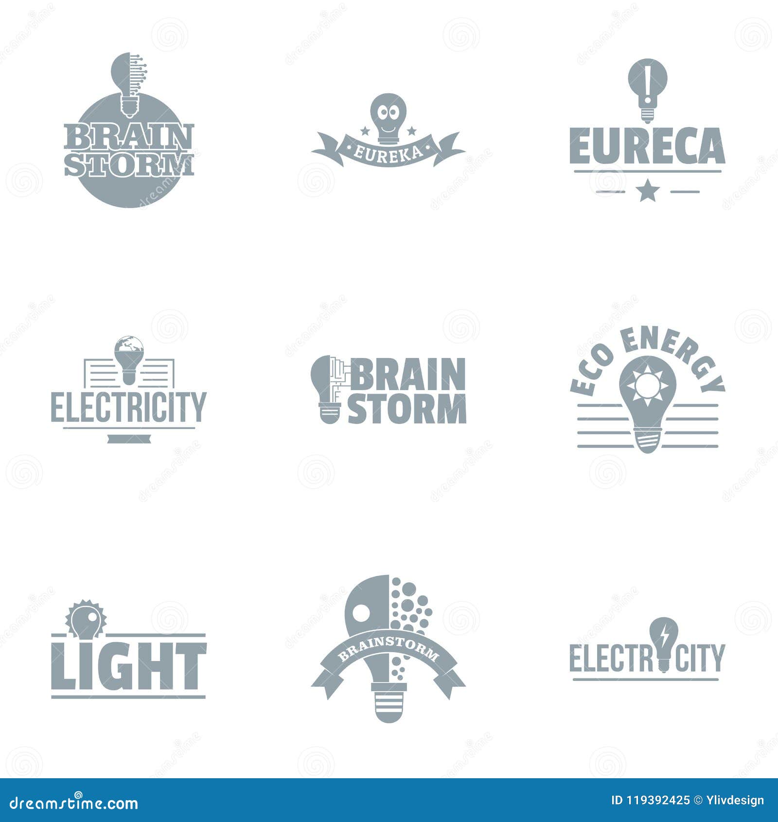 Brilliant Thought Logo Set Simple Style Stock Vector Illustration of Brilliant Thought Logo Set Simple Style Stock Vector Illustration of
