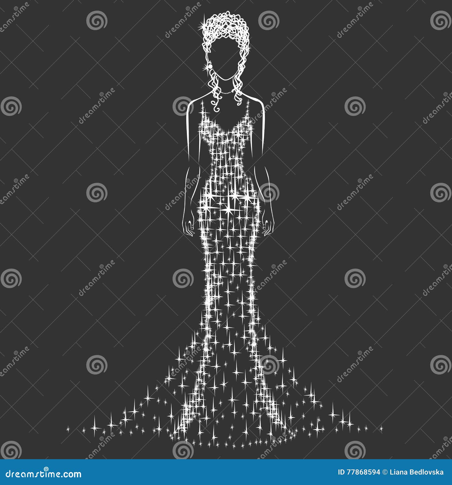 Brilliant wedding dress stock vector. Illustration of dress 77868594