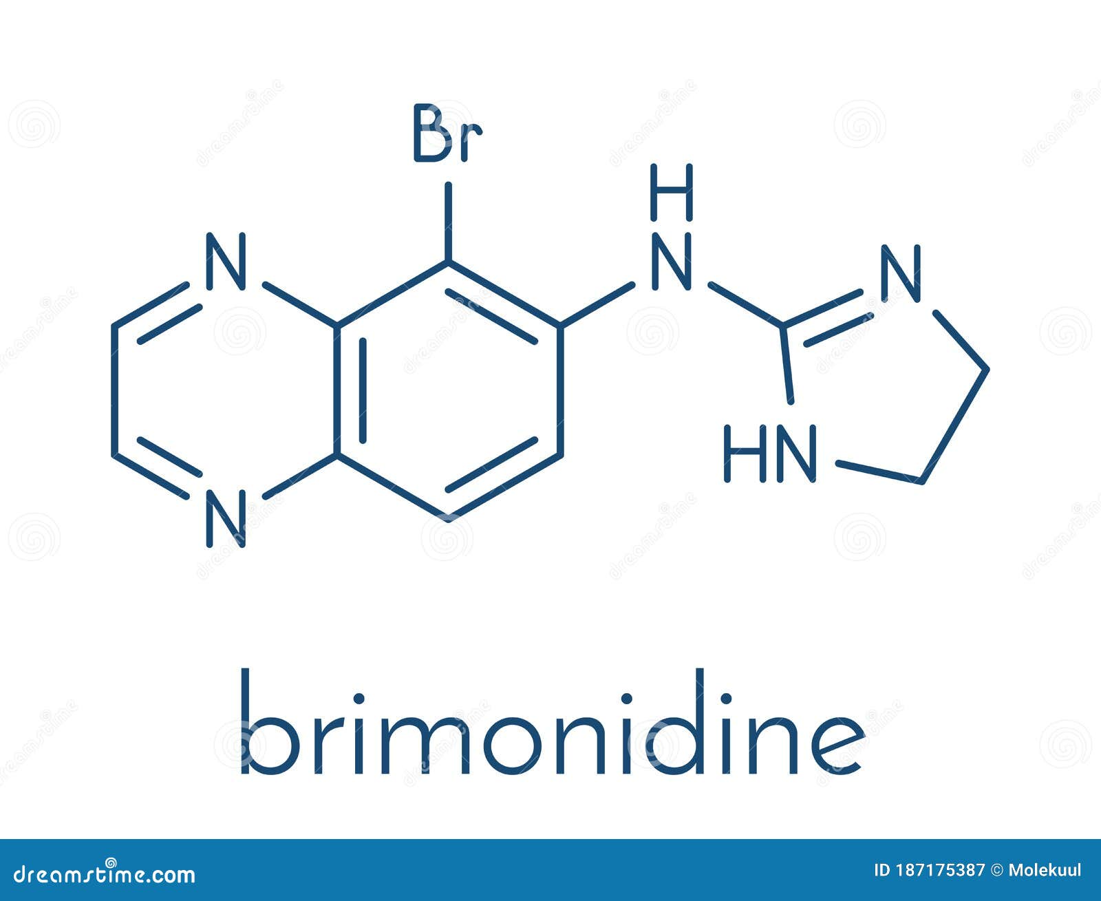brimonidine alpha2-adrenergic drug molecule. used in treatment of open-angle glaucoma, ocular hypertension and rosacea. skeletal.