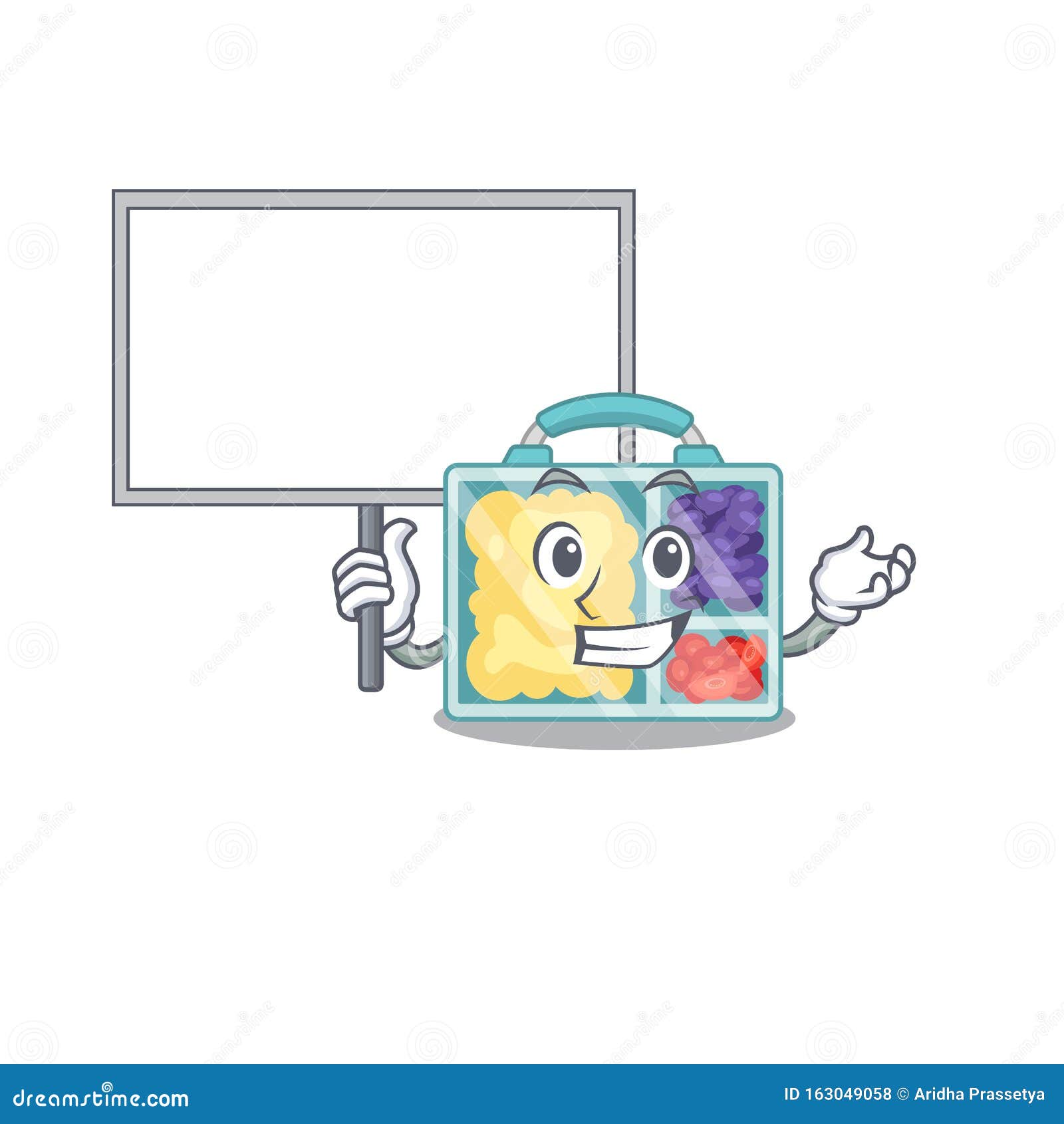Bring Board Lunch Box Cartoon with the Character Stock Vector
