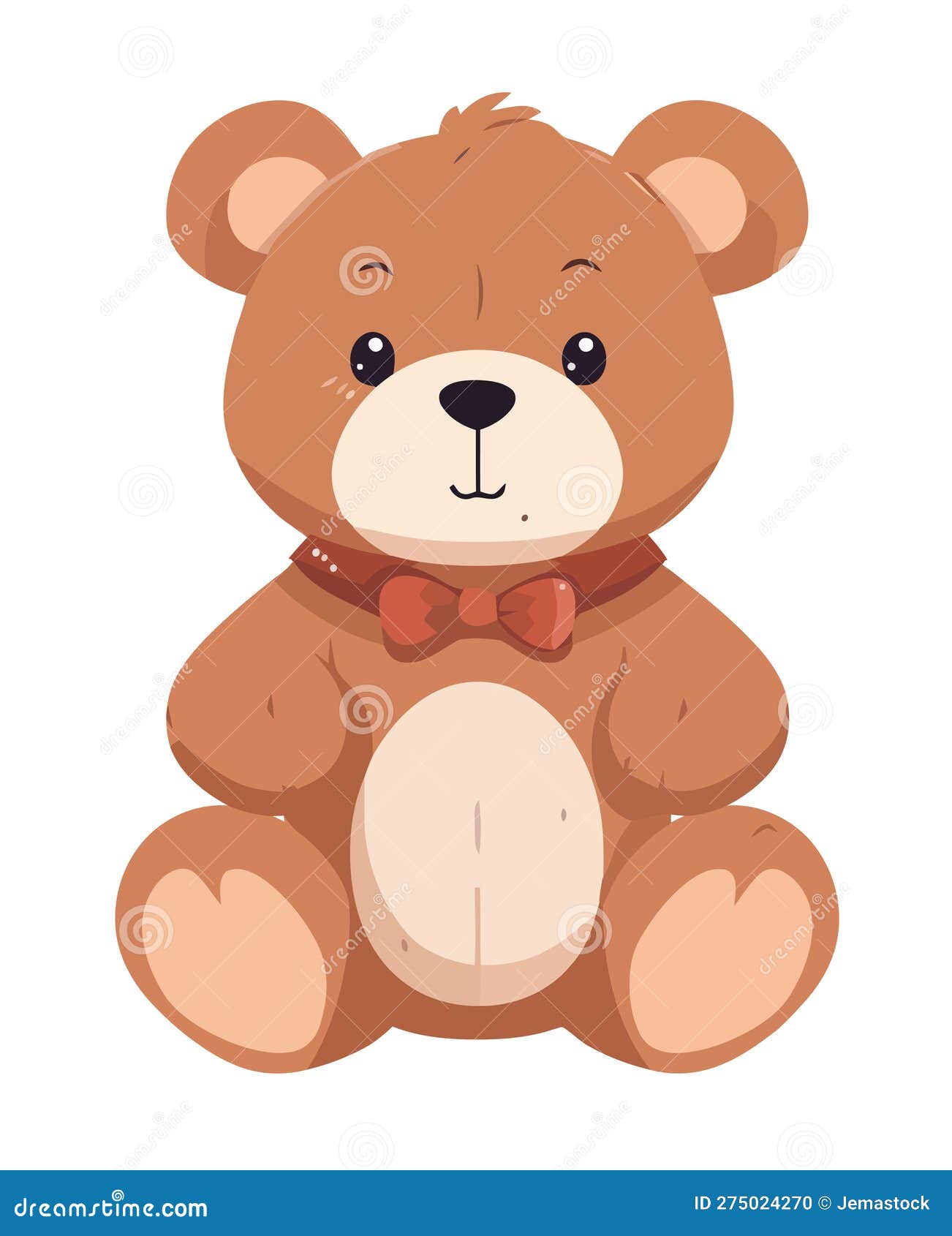 Feliz Bebê Marrom Urso Desenho Animado Sentado Royalty Free SVG