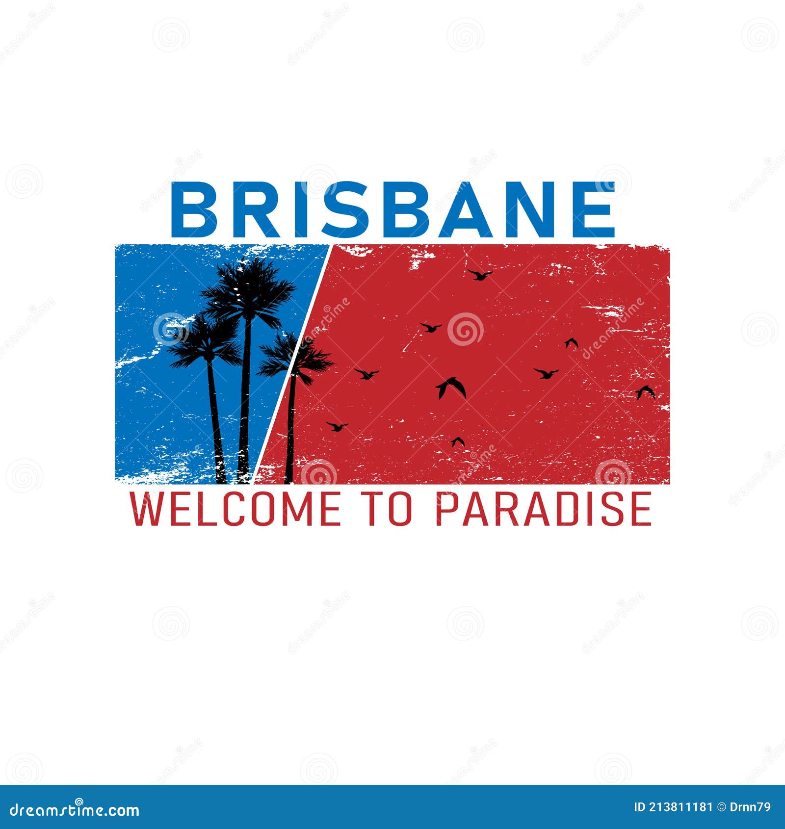 Brisbane City River Story Bridge Poster Illustration Cartoon Vector