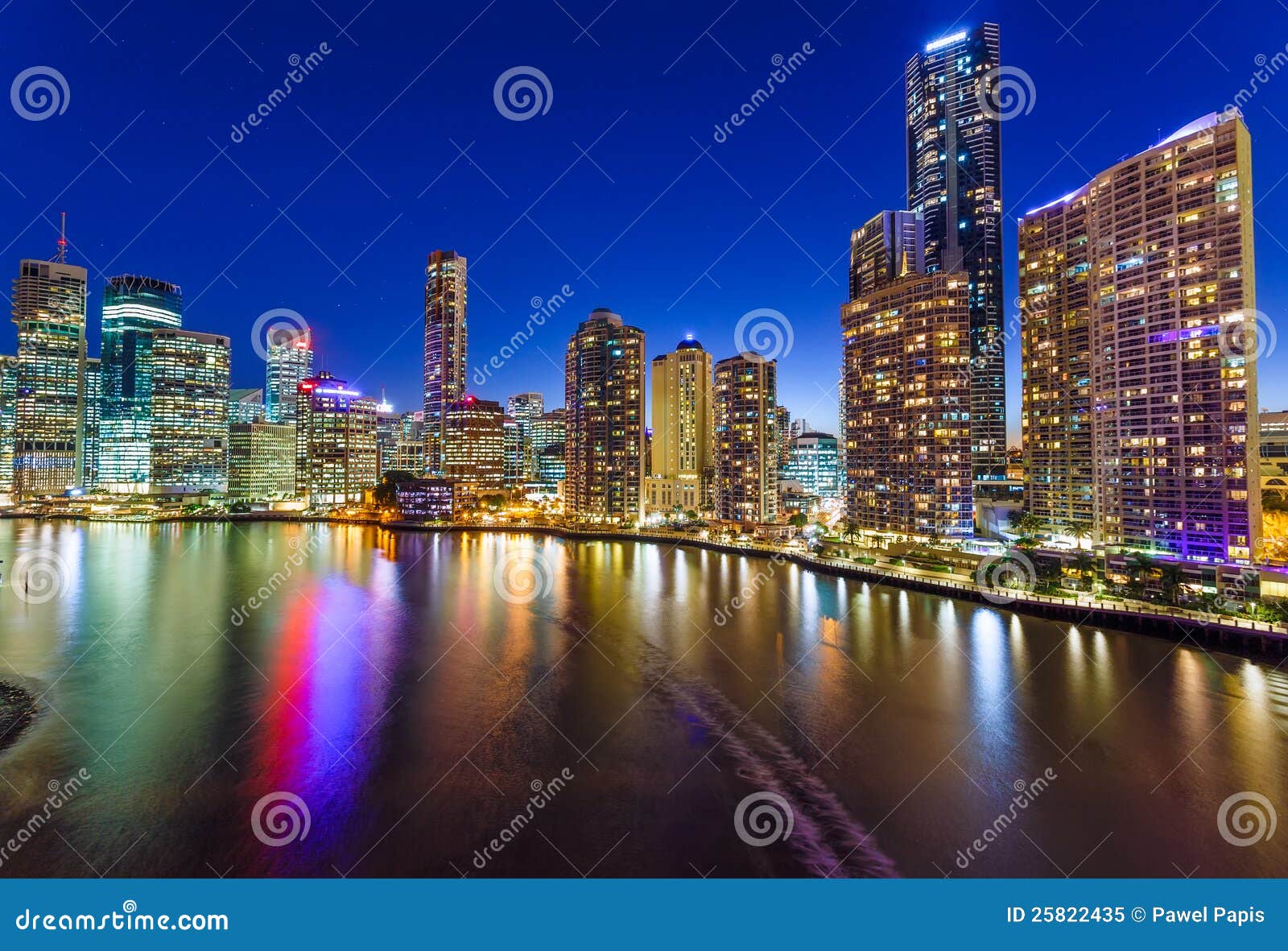 Brisbane At Night Royalty Free Stock Photo - Image: 25822435