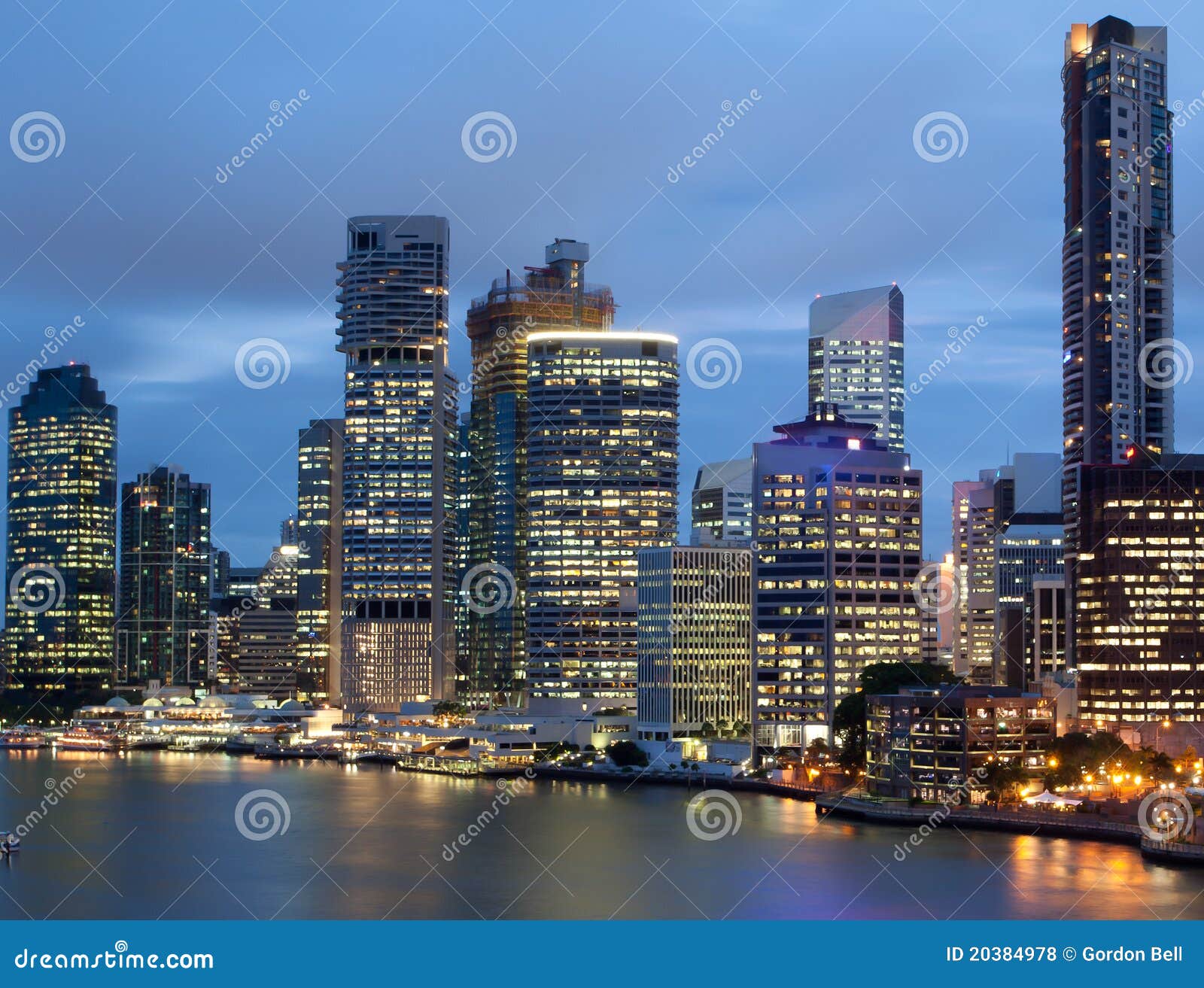 Brisbane waterfront stock photo. Image of high, river 20384978