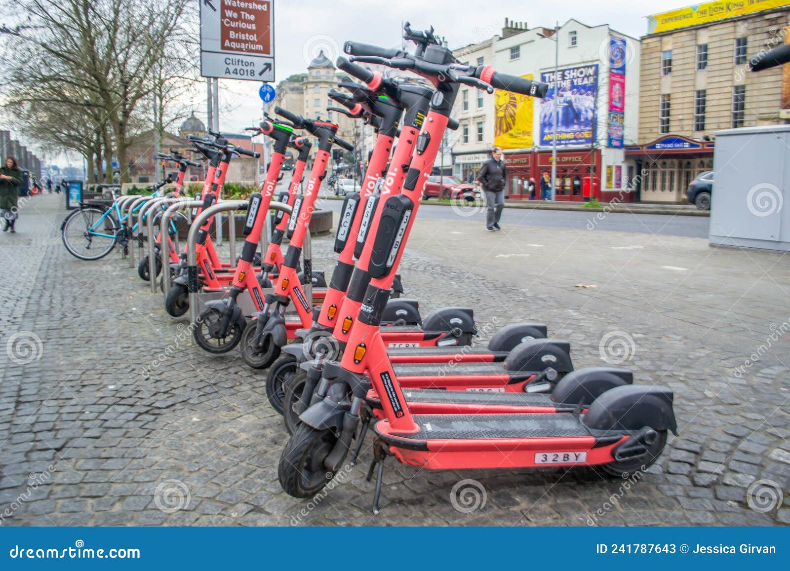 BRISTOL, ENGLAND 15 January 2022 EScooters Parked Up in Bristol City Centre Editorial Stock
