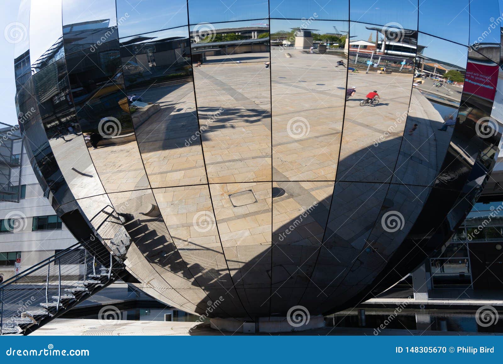 Large Mirror Ball Sculpture in Millennium Squarel Bristol on May 14, 2019 Editorial Image