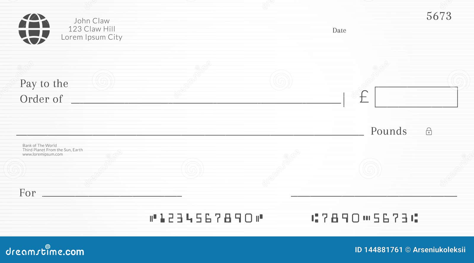 British checkbook page. stock vector. Illustration of payment Within Blank Cheque Template Uk
