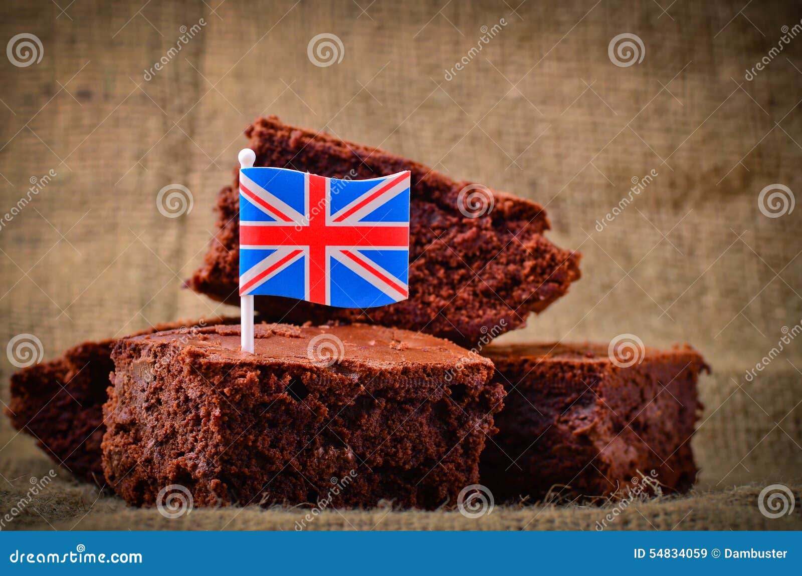British chocolate brownies stock image. Image of moist 54834059